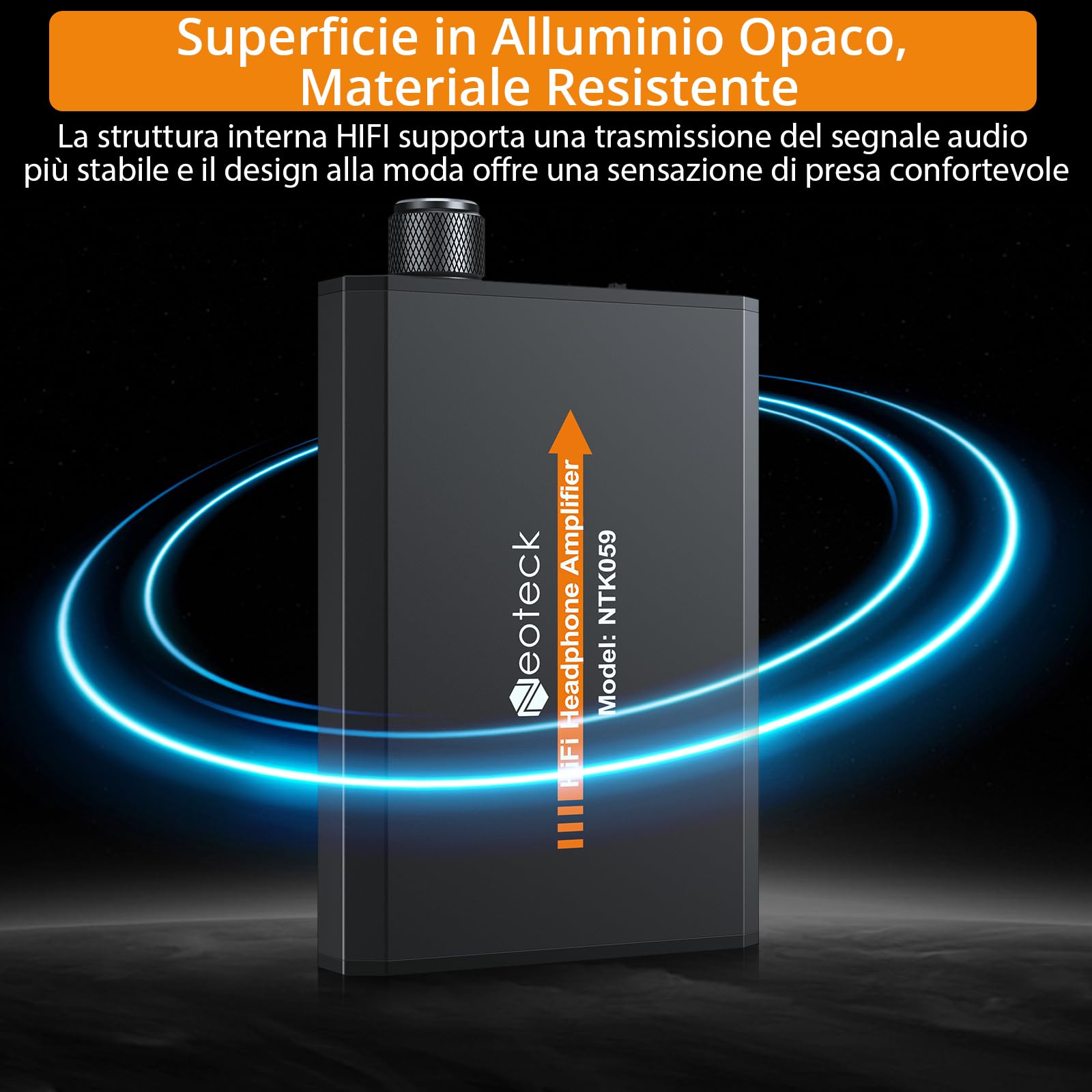 Neoteck Amplificatore Cuffie Portatile 3.5mm 16-300Ω HiFi Alluminio
