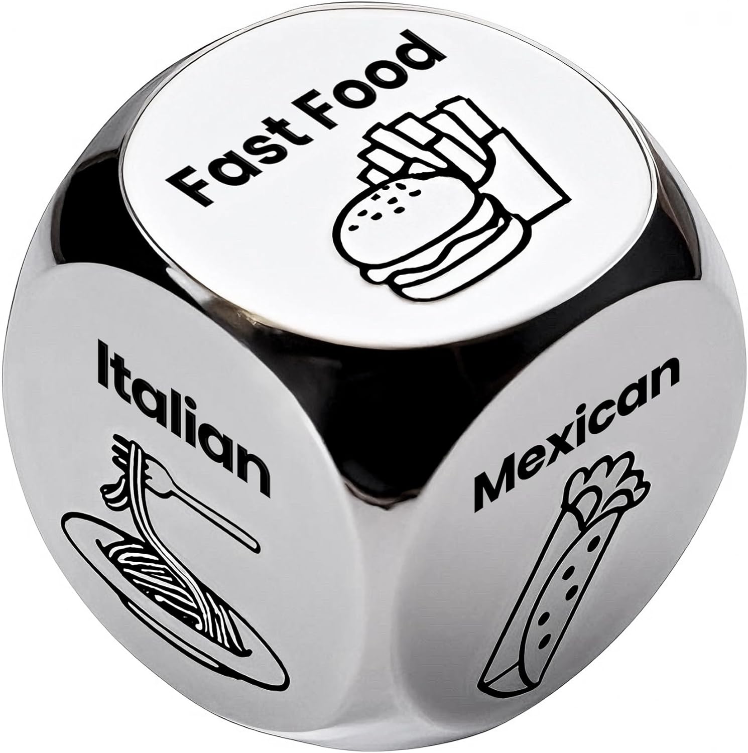 Stocking Stuffers for Men Women,Food Dice,Anniversary Steel Food Decision Dice Couple Gifts for Women Men Birthday Wedding Funny Gifts for Boyfriend,Girlfriend,Men,Women,Wife,Husband