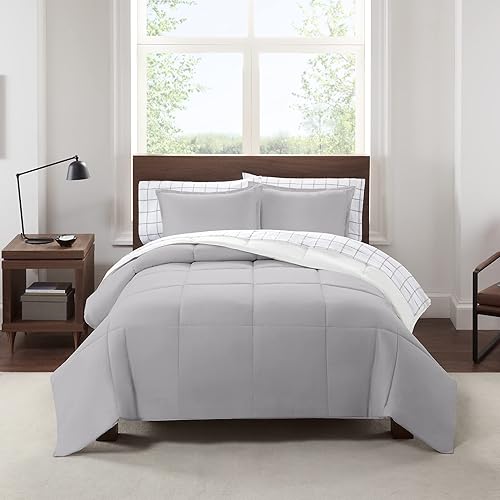 Miniatura 3 de Serta Simply Clean Complete - Cama reversible hipoalergénica de 7 piezas en una bolsa con sábanas y fundas de almohada para todas las estaciones,