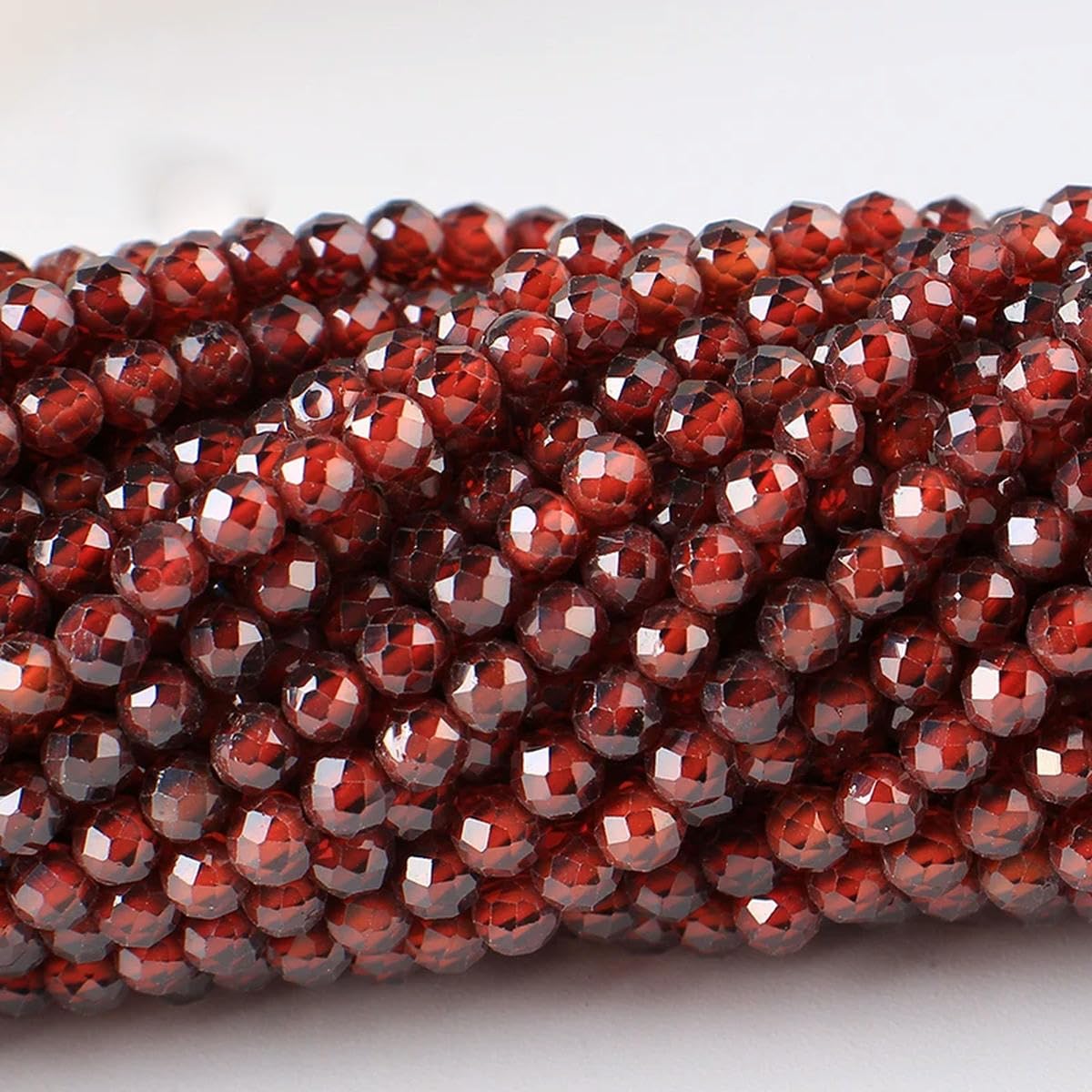 50 Fili 2 3 4 mm zirconi Naturali sfaccettati Gemme sciolte Perline di zircone per Accessori per la creazione di Gioielli-Cachi-2 mm (Circa 185 Pezzi