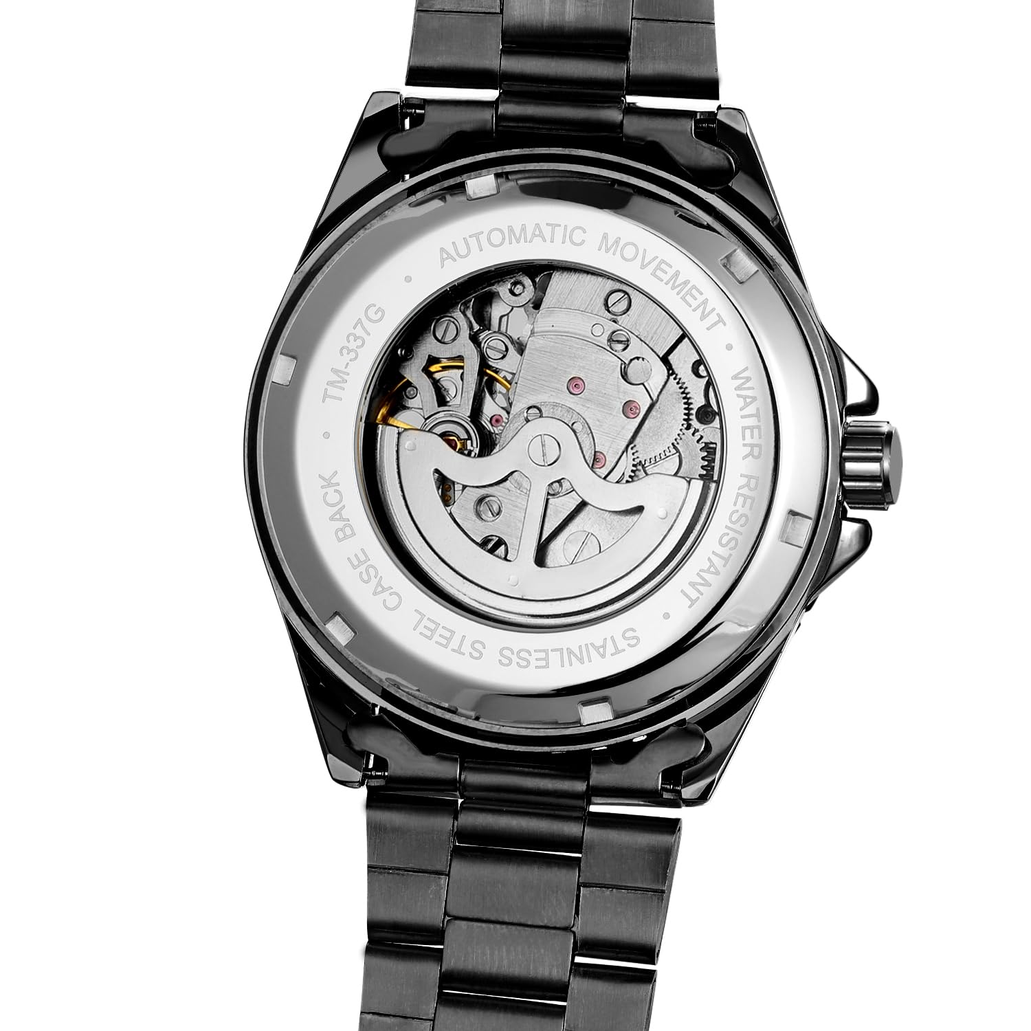 FORSINING Herren Vintage Wasserdicht Automatik Sport Uhr Edelstahl Kalender Leuchtende Schwarz Kollektion Uhr, Schwarz , Vintage