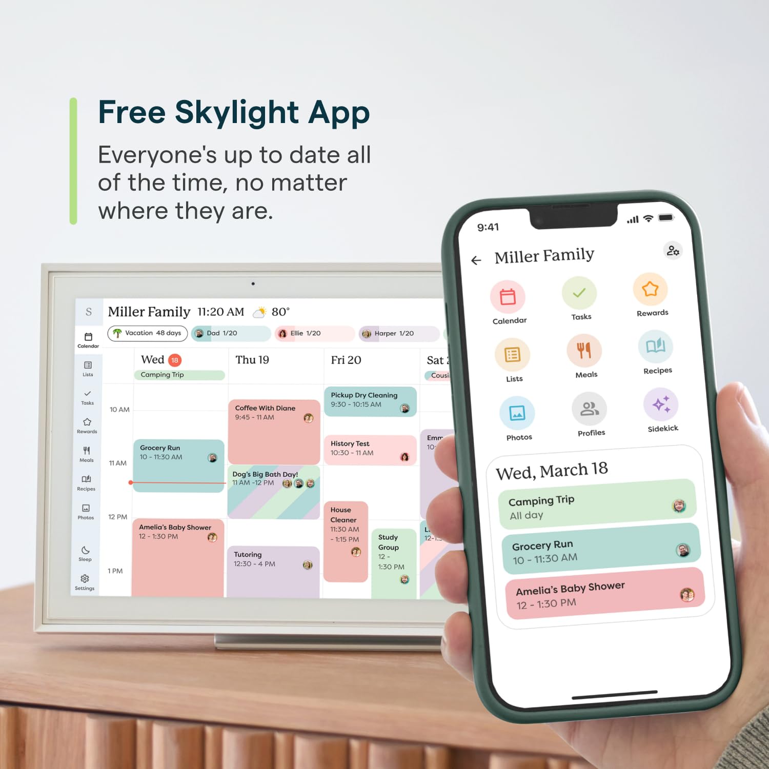 Skylight Calendar: 15-inch Wall Planner Digital Calendar & Chore Chart, Smart Touchscreen Interactive Display for Family Schedules – Wall Mount Included, Great for Organizing Your 2026 Calendar - 4