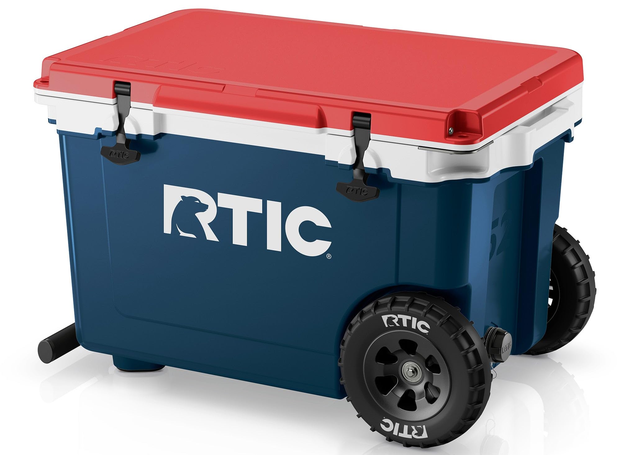 RTIC 52 Quart Ultra-Light Wheeled Hard Cooler Insulated Portable Ice Chest Box for Beach, Drink, Beverage, Camping, Picnic, Fishing, Boat, Barbecue, 30% Lighter Than Rotomolded Coolers