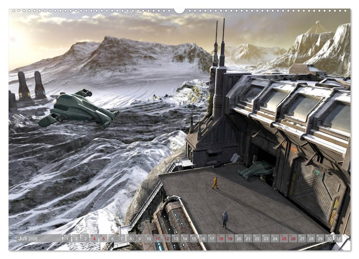 Science Fiction Visionen (hochwertiger Premium Wandkalender 2026 DIN A2 quer), Kunstdruck in Hochglanz: Ein neuer Science Fiction Kalender der fantastischen Art. (CALVENDO Kunst)