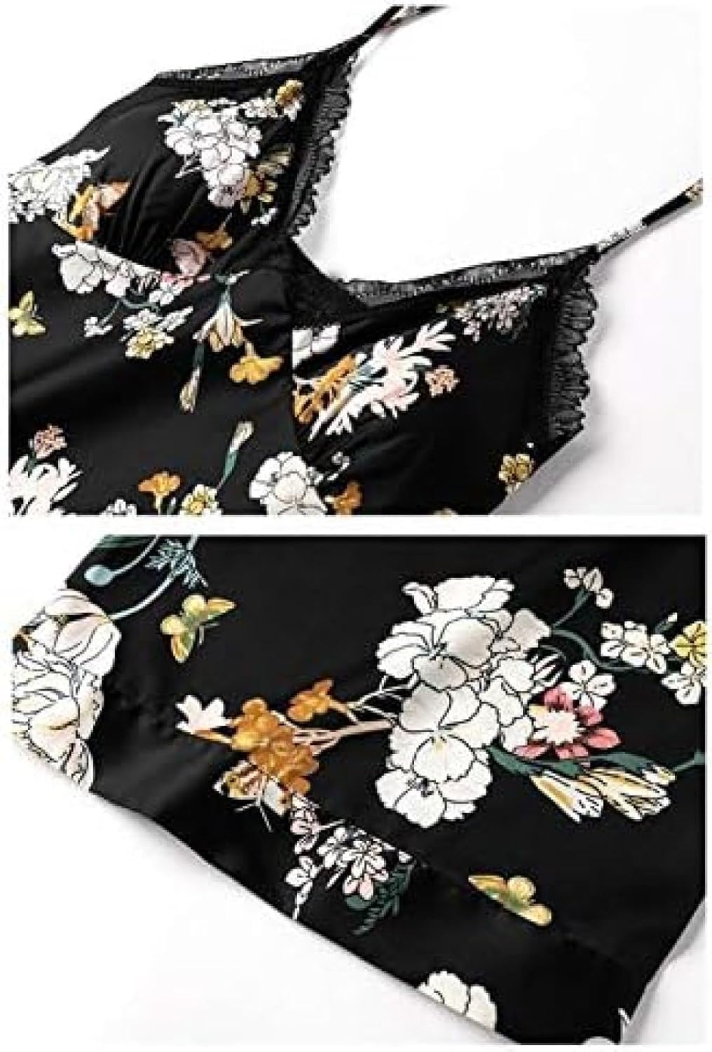 バスガウン ローブ パジャマ セット 女性 夏 薄い 寝間着,ブラック-2個,L