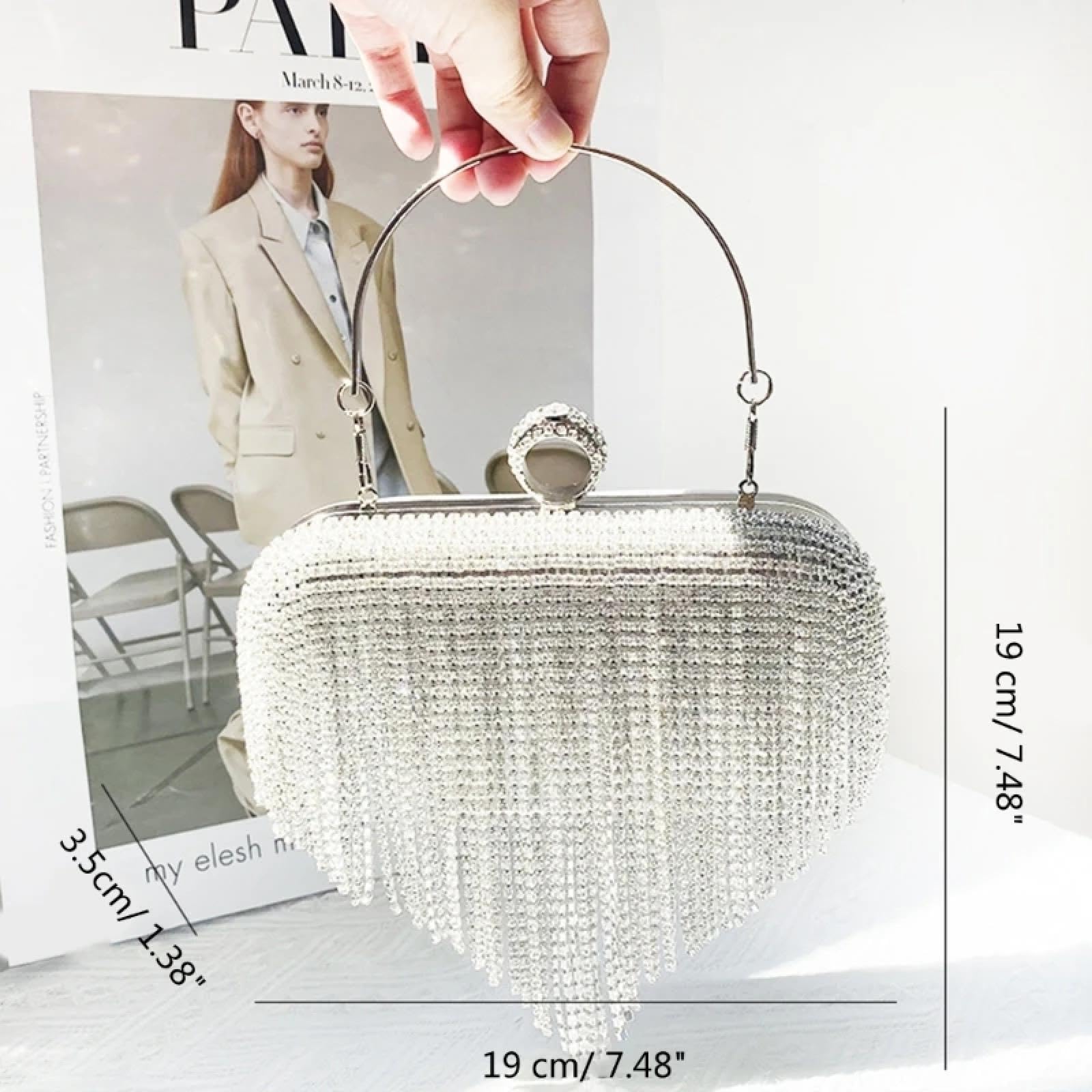 Abendtasche Damen Clutch Glitzer Strass Quaste Abend Tasche Frauen Elegante Hochzeit Clutches Bankett Party Abschluss Ball Handtasche Cocktail Cross Body Umhängetasche