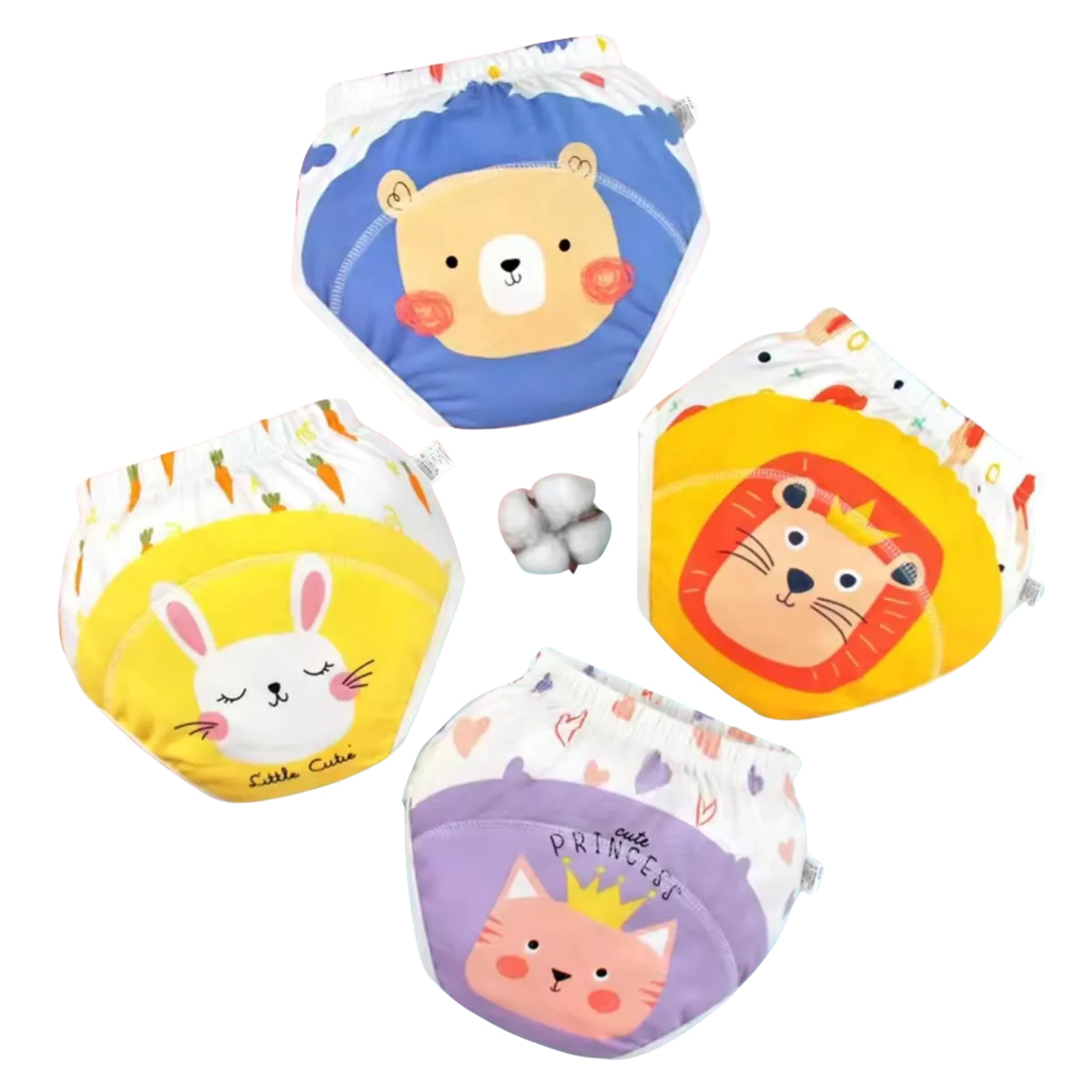 SMILE BABY Baby Girls Reusable Diaper Panties Soft, Breathable Cotton with Cute Cartoon Embroidery, Leakproof, Washable, Potty Training Friendly with Quick Dry Pad/Insert-image-16