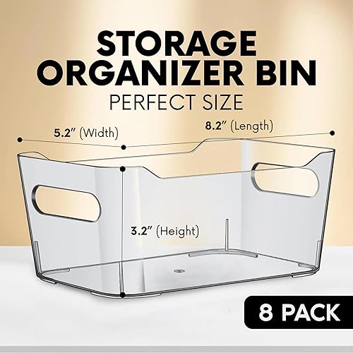 Miniatura 2 de Contenedores de almacenamiento de plástico transparente, organizador pequeño para refrigerador, organizadores de cocina y contenedores de