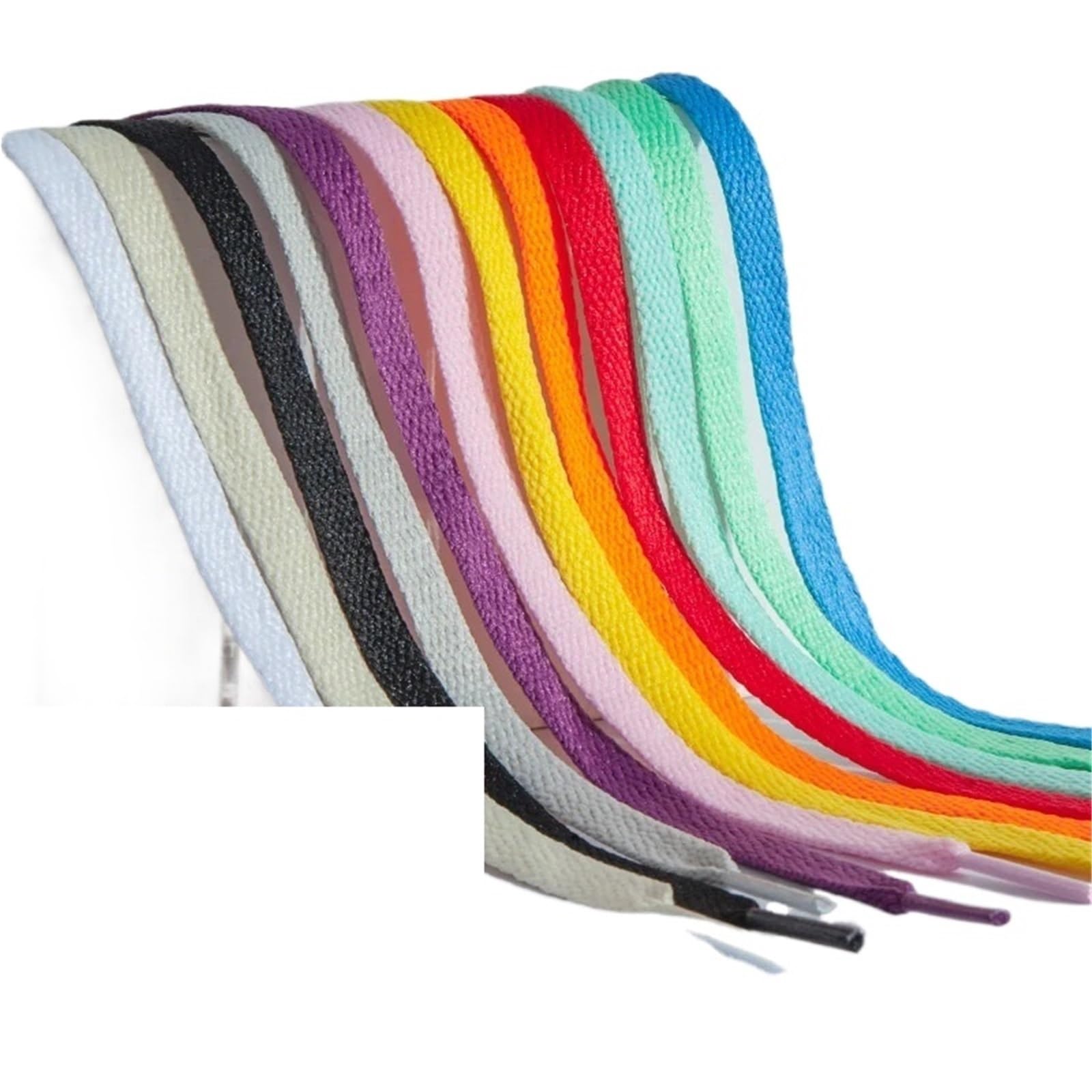 10 paia di lacci spessi for scarpe da ginnastica, senza elasticità, piatti colorati, stringhe morbide for Per Scarponi