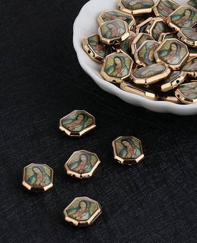 Miniatura 3 de 30 cuentas espaciadoras de San Judas de Nuestra Señora de Guadalupe para bricolaje, rosario, coronilla, collar, pulsera, pieza de fabricación de