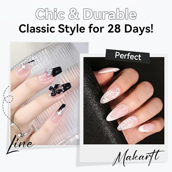 Makartt Esmalte Gel Liner 8ml 2 Colores Blanco y Negro para Uñas Francesas miniatura 8