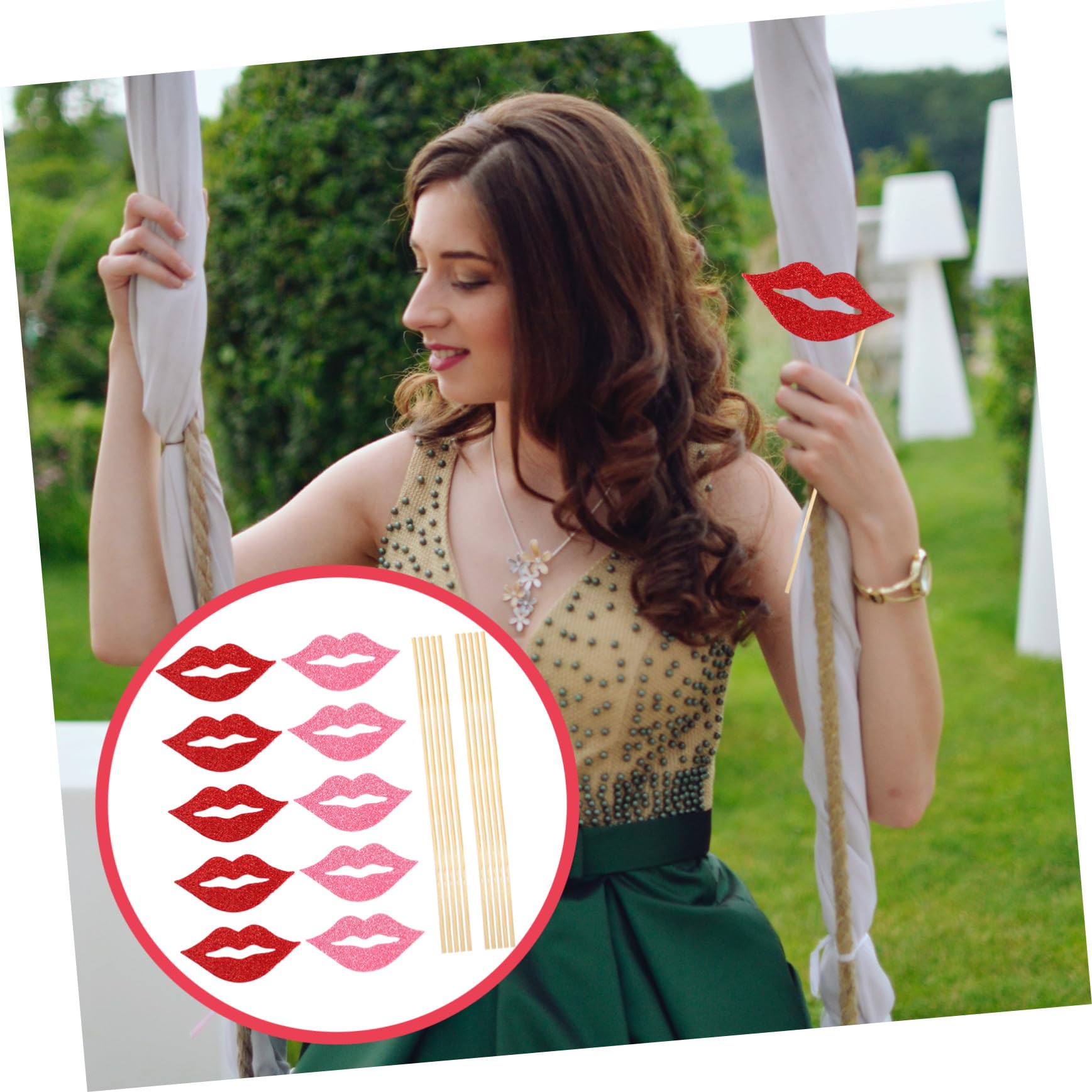 VICASKY 3 Sätze Teiliges Photo Booth Rote Und Pinke Hand Fotorequisiten Party Lippen Accessoires Für Hochzeit Geburtstag Feier Dekoration 40 Stück * 3