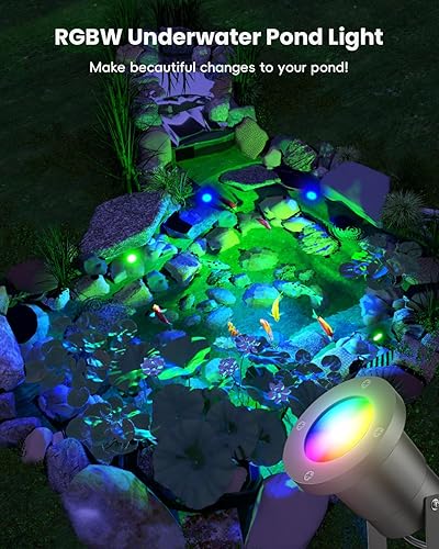Miniatura 2 de Luz de estanque RGB de 12 V bajo el agua, RGB+CCT sintonizable 2700K-6500K MR16 Bombilla LED con control remoto, sumergible para estanques,