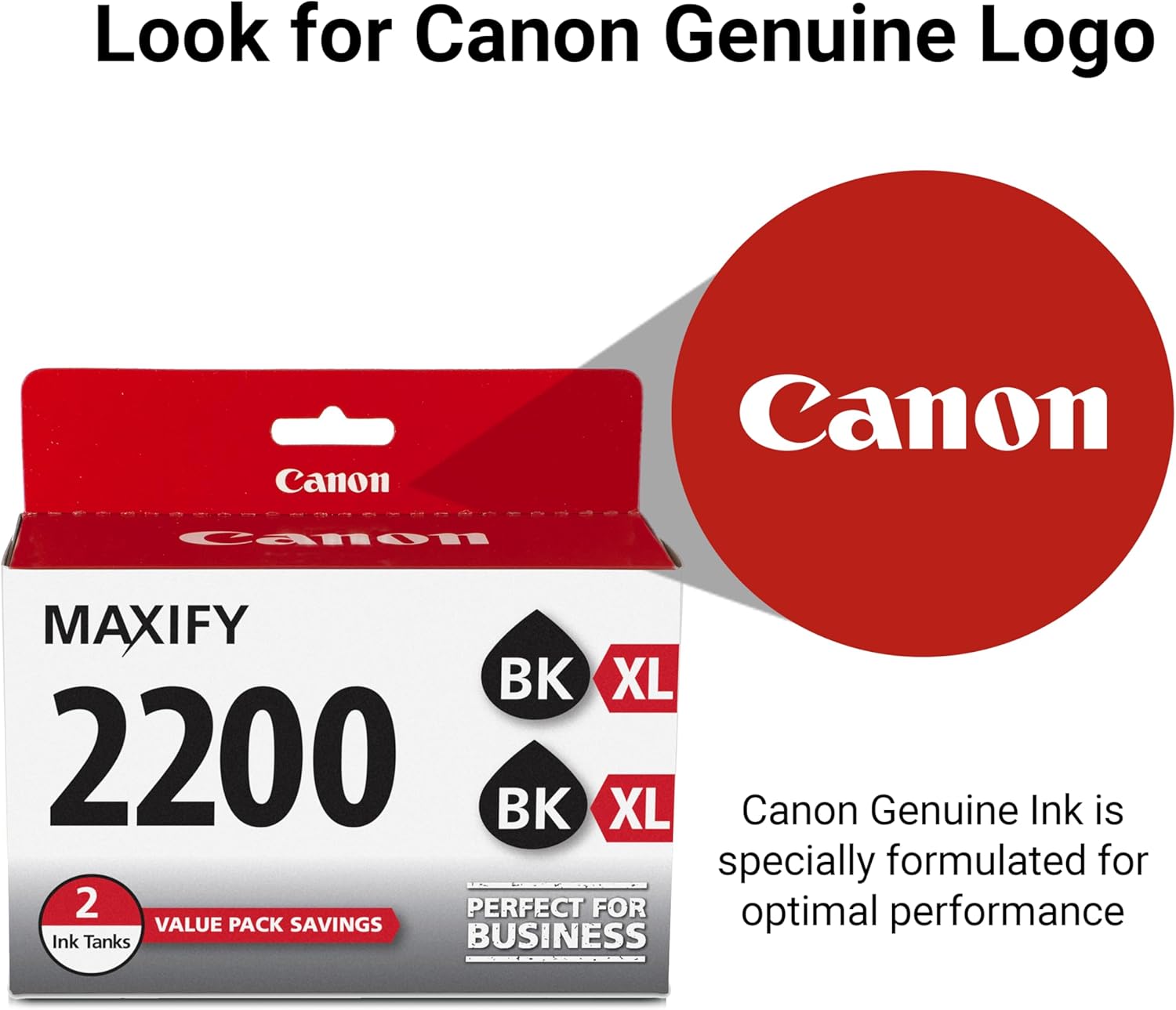 Canon PGI-2200XL Genuine Black Twin Pack, Compatible with IB4120, MB5120, MB5420, IB4020, MB5020, and MB5320 (Optional) Printers