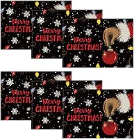 Vista 1 de Artoid Mode Bola de Navidad Feliz Navidad - Juego de 6 manteles individuales de mesa de invierno de 12 x 18 pulgadas, manteles individuales negros