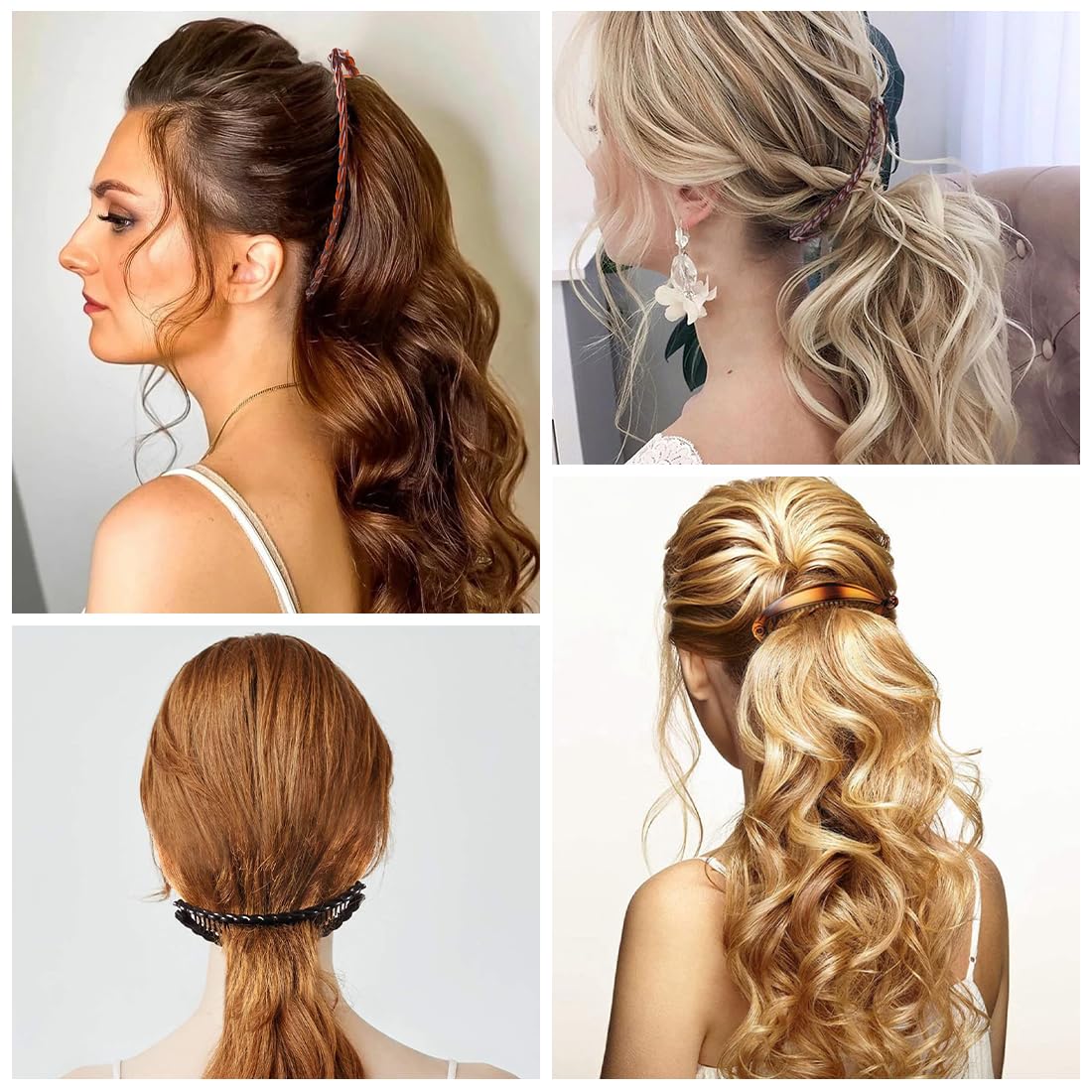 4 Fermagli Per Capelli A Banana Vintage, Clip Pettine, Accessori Per Capelli A Coda Di Pesce, Pettini A Doppia Banana Per Donne E Ragazze