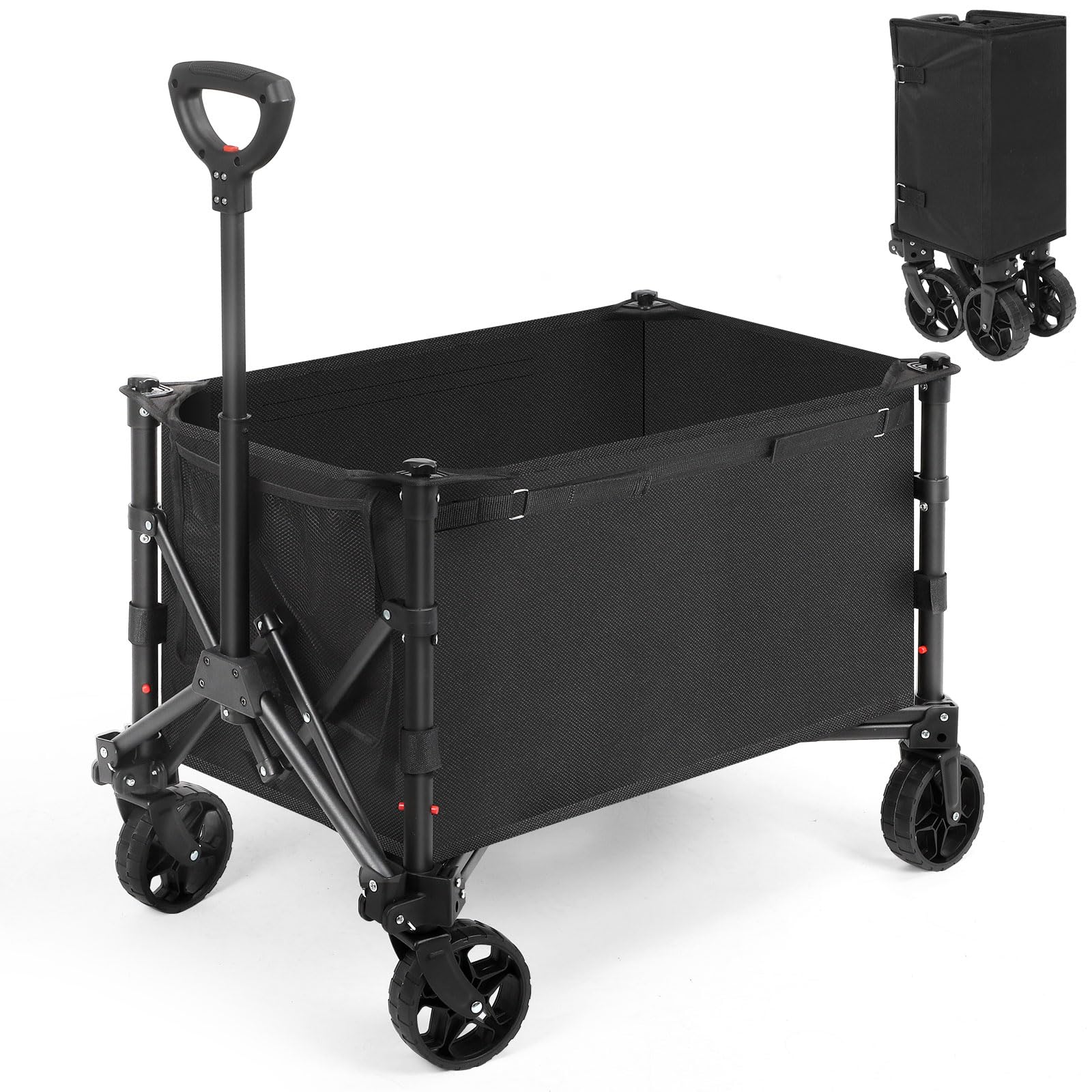 Foldable Wagon,Heavy Duty Folding Utility Garden Cart with All-Terrain Beach Wheels,Collapsible Wagon Cart for Garden,Camping,Sports and Shopping