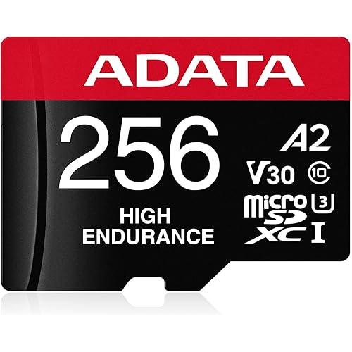 ADATA High Endurance 256GB UHS-I U3 V30 A2 Class 10 Micro SDXC Memory Card (AUSDX256GUI3V30SHA2-RA1)