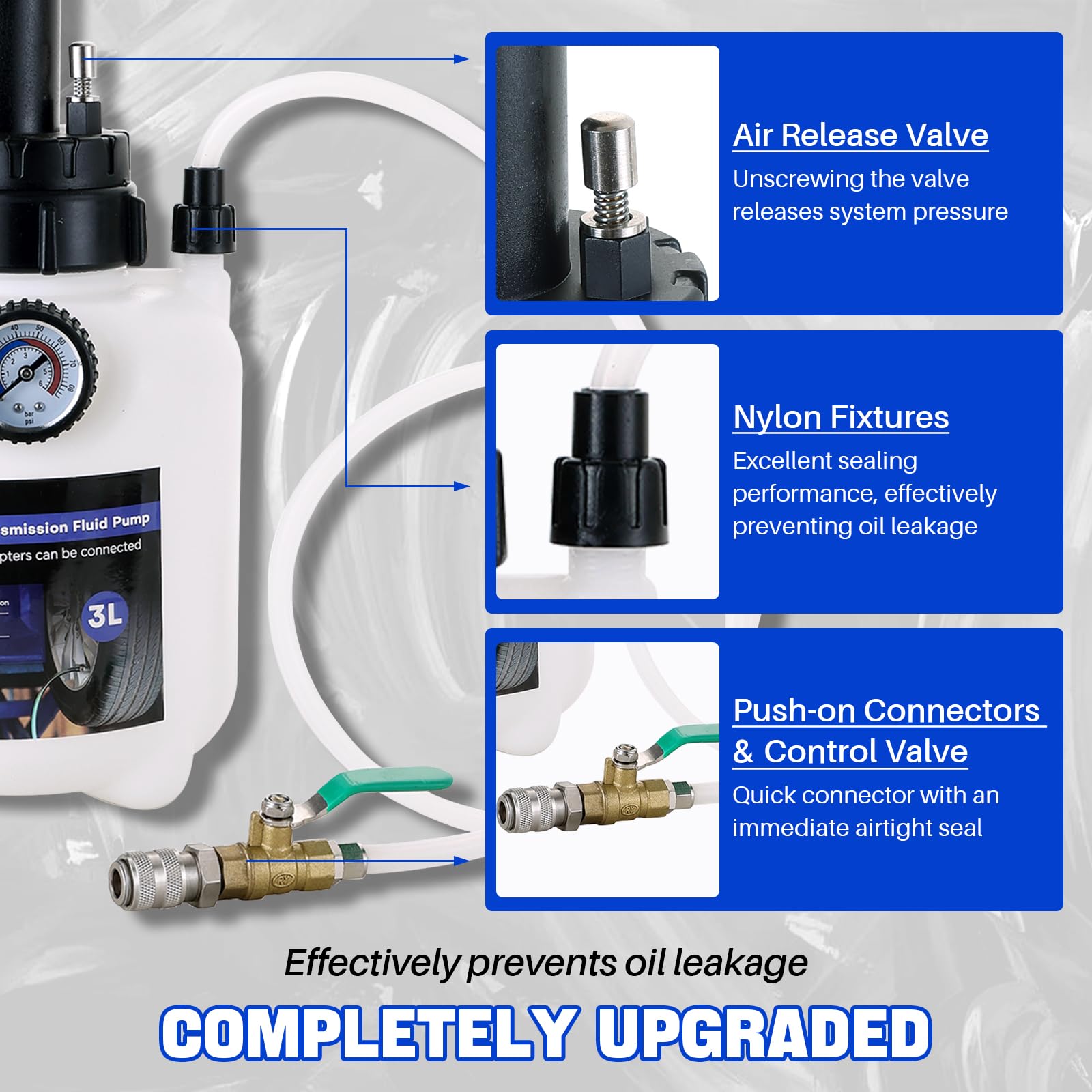 DASBET Kit de pompe de transfert d'huile à transmission manuelle de 3 L | Kit de pompe de liquide de transmission, pompe de remplissage de transmission, système de remplissage de fluide avec