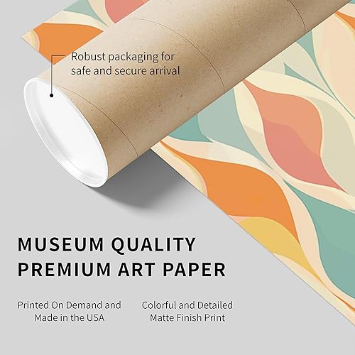 Miniatura 6 de Ethan Taylor Abstract Wall Art Prints Unframed Square Posters 'Retro 70s Hippie Groovy Pattern XI' Retro Home Décor for Living Room, Bedroom,