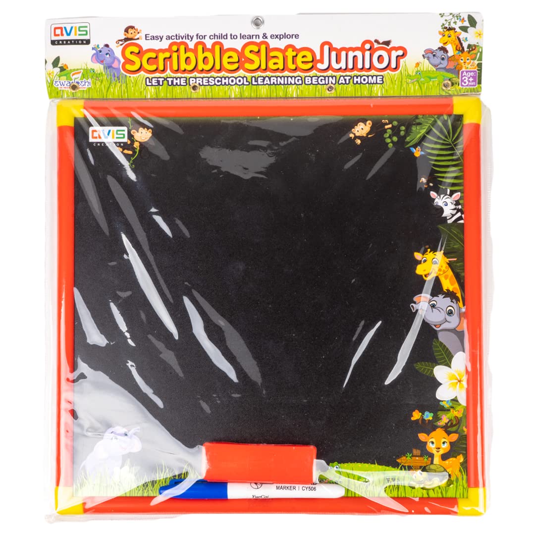 Avis Scribble Slate Junior Double Sided Black & White Writing Board for Kids & Toddlers (Assorted Colours) (B0C6YDC8GZ) Amazon Price History, Amazon Price Tracker