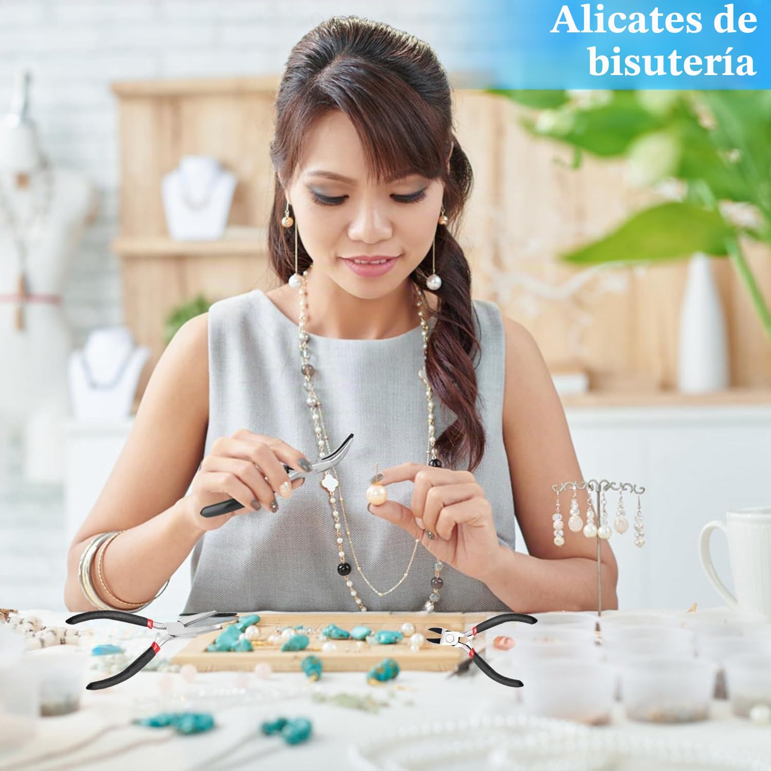 alicates joyeria,Alicates para joyas,alicates manualidades, 5 piezas, cortador de alambre para bisutería, manualidades, bricolaje
