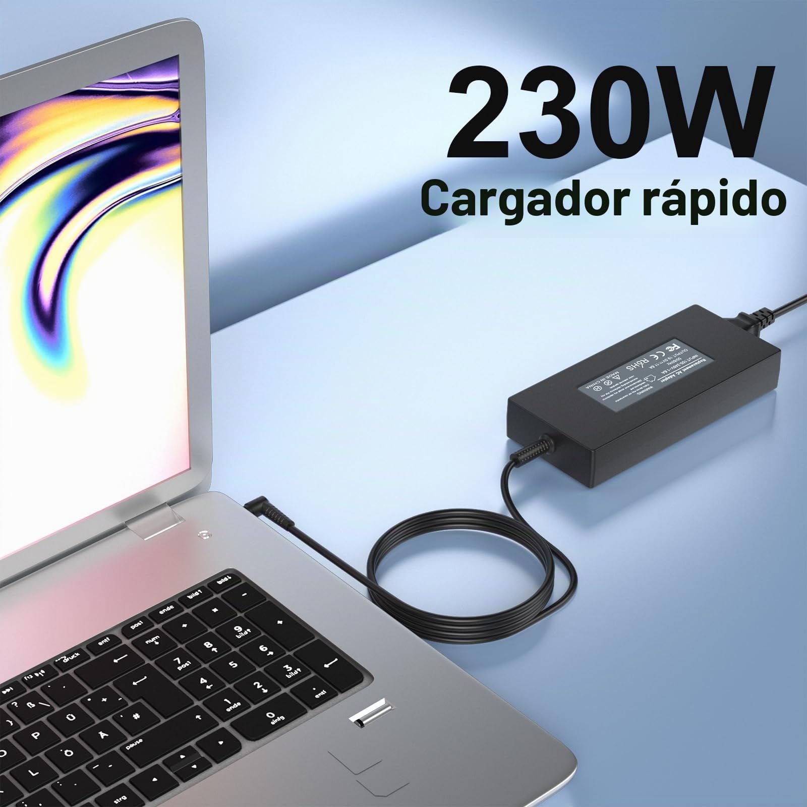 Cargador 230W Compatible con MSI GS66 GS65 GS76 GS75 WS65 WS66 WS75 WS76 Katana Alpha Sword Crosshair Stealth 15 16 17 15M 17M M16 Z16 WF76 WF66 Portátil ultradelgado