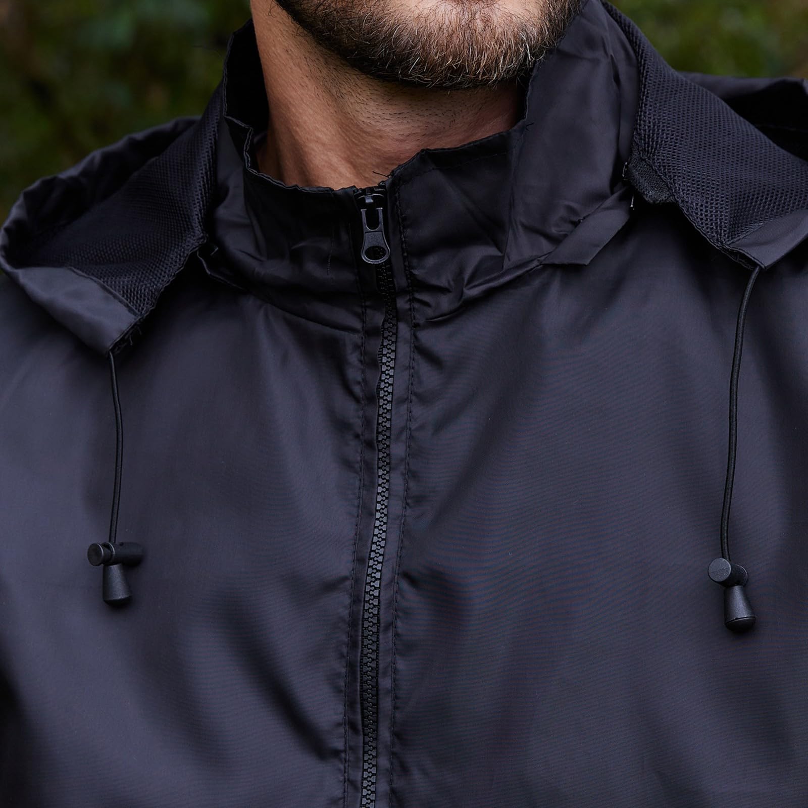 Antivento Uomo Impermeabile Giacca Sportiva Con Cappuccio Cordoncino Utility Traspirante Abbigliamento Antipioggia Leggero Antivento Asciugatura Rapida per I Viaggi