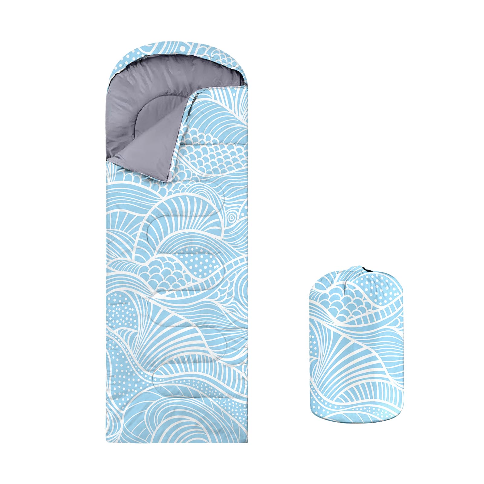 Ripple Sleeping Bags, RollableSleeping Bags and Compact withCompression Sack, Slumber Bagsfor Outdoor, Camping and Travel