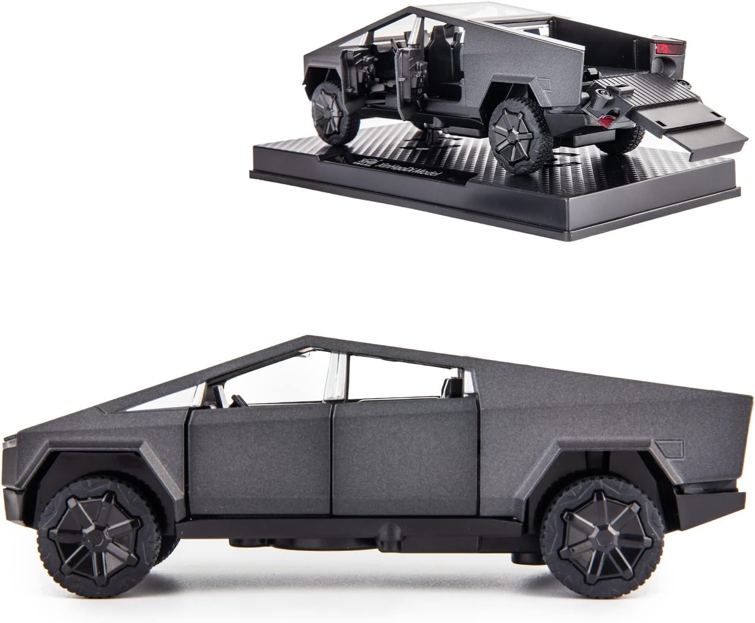 TGRCM-CZ 1/32 Tesla Cybertruck Electric Pick-Up Truck Model Car, Zinc Alloy Pull Back Toy car with Sound and Light for Kids Boy Girl Gift(Gray)