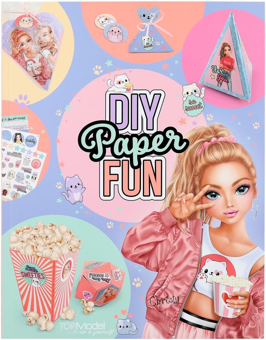 Depesche12581 TOPModel Cutie Star DIY Paper Fun Creative Book Set with 32 Colourful Pages for Crafting and Designing Letters, Postcards etc. Includes 8 Sticker Sheets