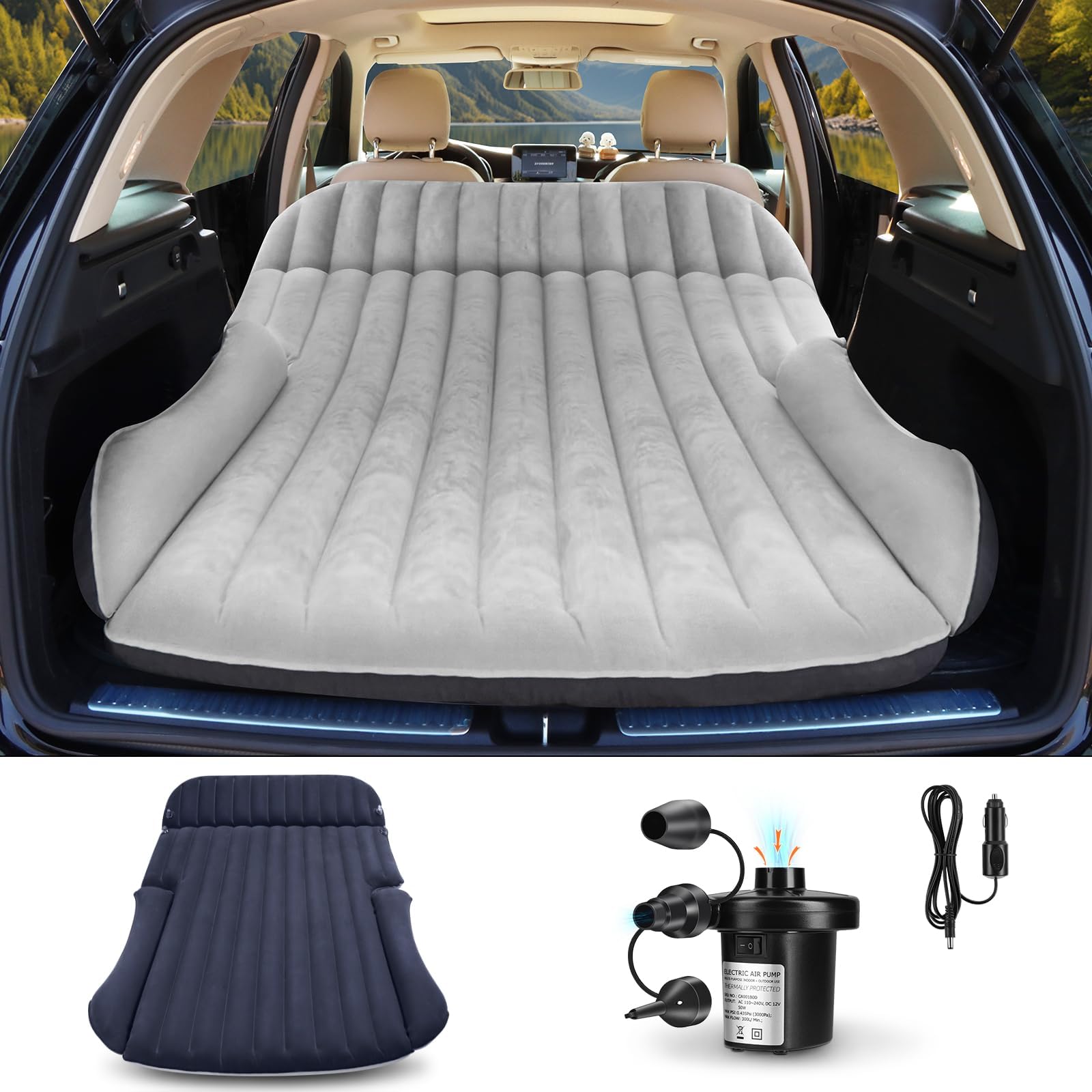 Vinteky Luftmatratze Auto - 140x90x45cm Mit Pumpe Für Kofferraum & Camping