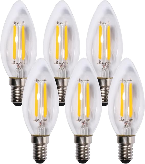 OUKAJO E14 LED Light Bulb, Dimmable 4W Warm White 2700K,400lm,Small Edision Screw,6 Count (Pack of 1)