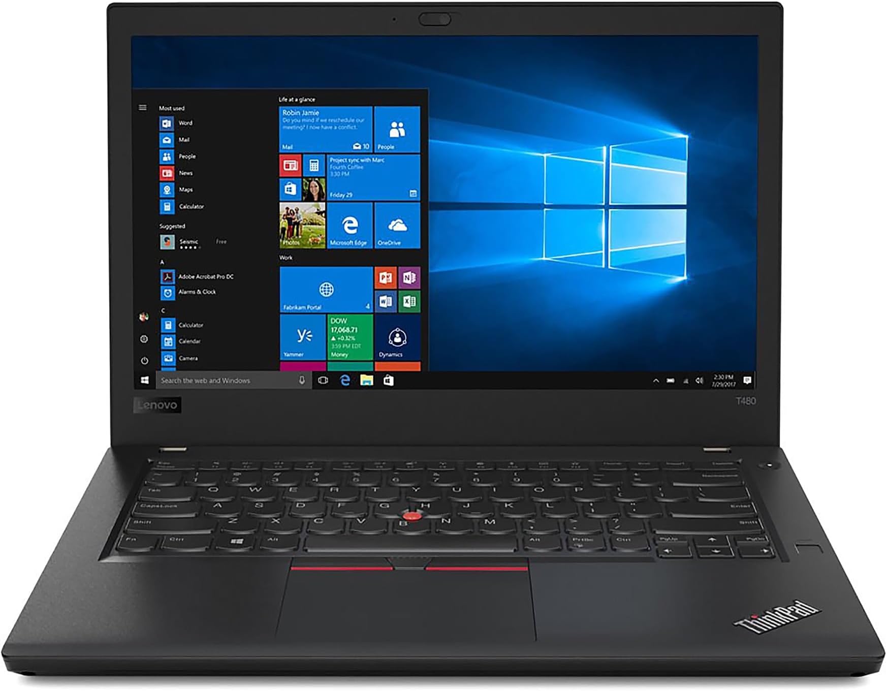 (Refurbished) Lenovo ThinkPad T480 Intel Core i7 8th Gen 14-inch Full HD Thin and Light Laptop (16GB RAM/ 512 GB SSD/ Windows 10 Pro/ Black/ 1.58 kg)