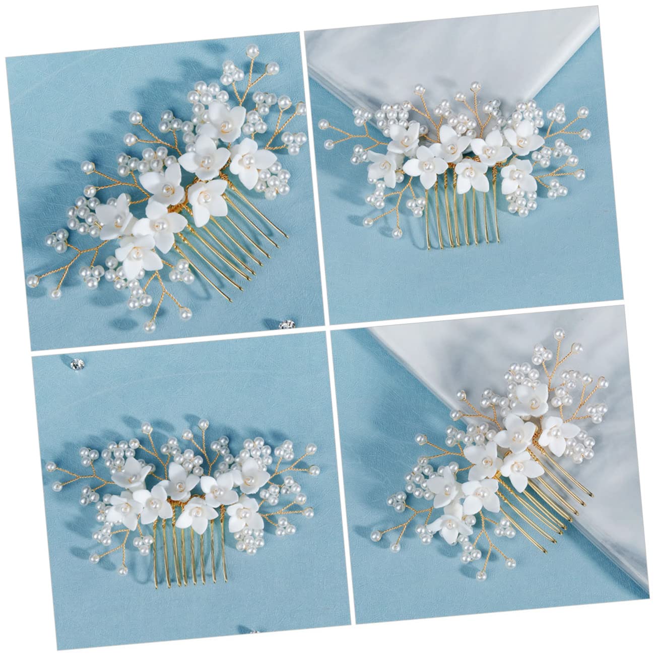 FRCOLOR 5stücke Perlen-haarreif Für Hochzeiten Eleganter Haarkamm Mit Blumenmotiv Stilvolles Haaraccessoire Für Bräute Und Festliche Anlässe Handgefertigt Und Langlebig