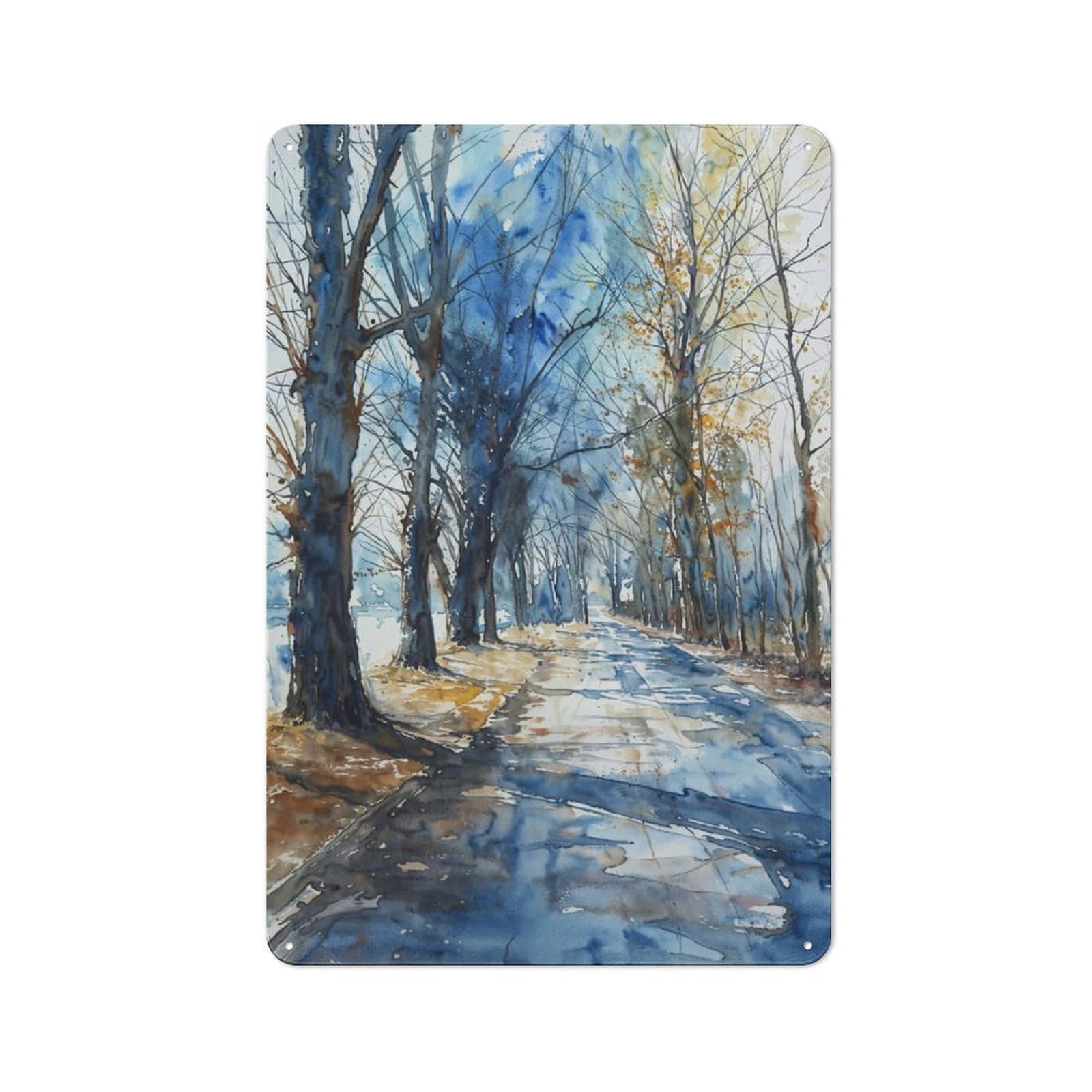 Junmoney Winter Blues Vintage Metal Sign 30X20cm For Workshop Wall, With Clear Vintage Wall Decor Character