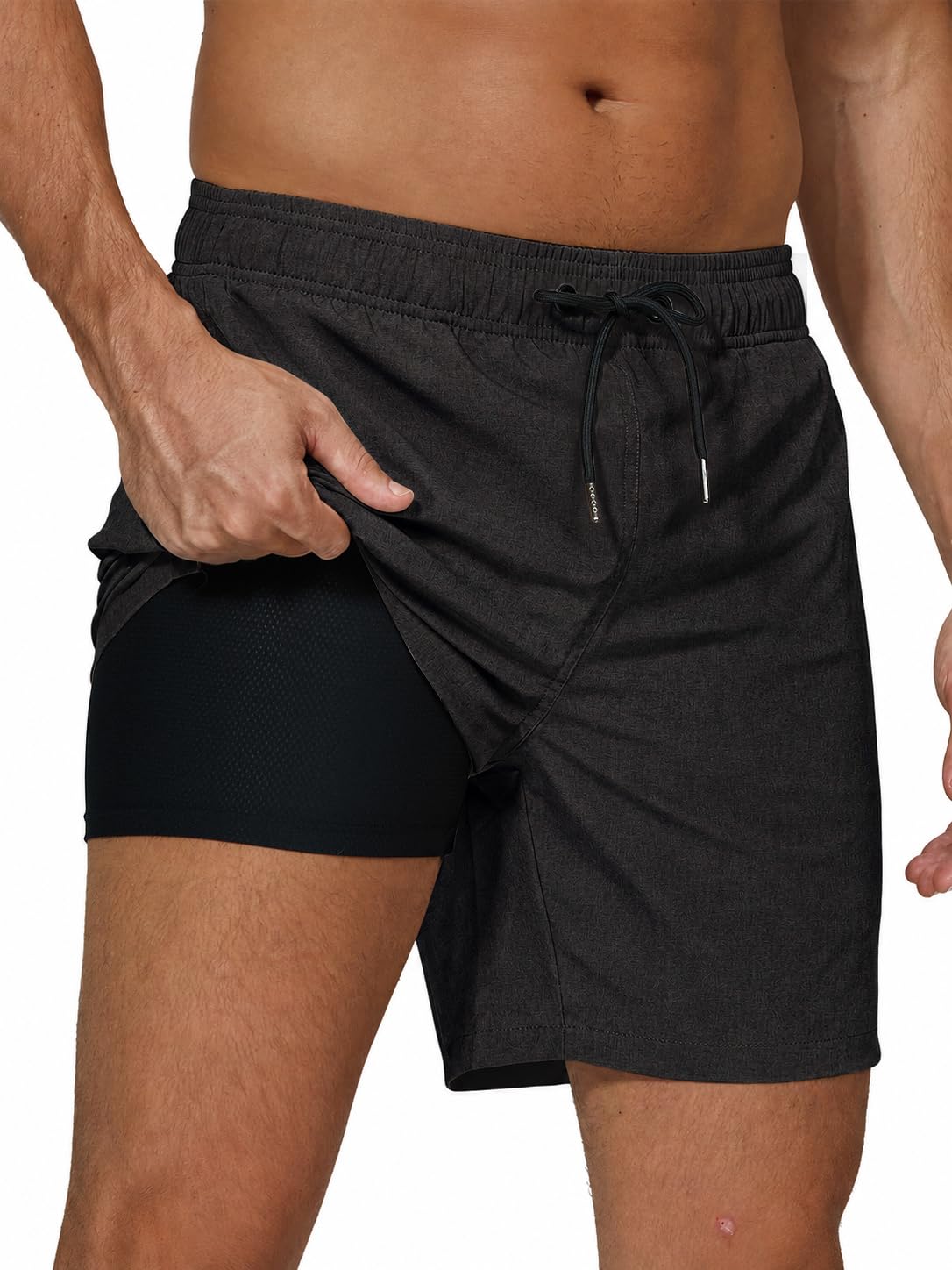 Arcweg Costume da Bagno da Uomo con Boxer Slip Foderato Pantaloncini da Bagno Fodera a Compressione 2 in 1 Pantaloncini da Spiaggia con Tasca con Cerniera Surf
