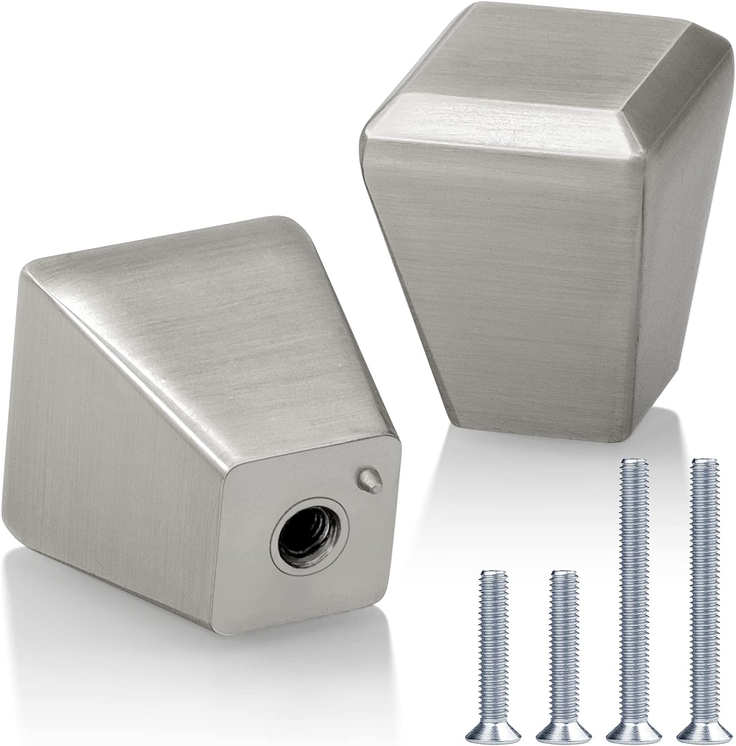 KLOOSE Brushed Nickel Knobs 10 Pack Kitchen Knobs Solid