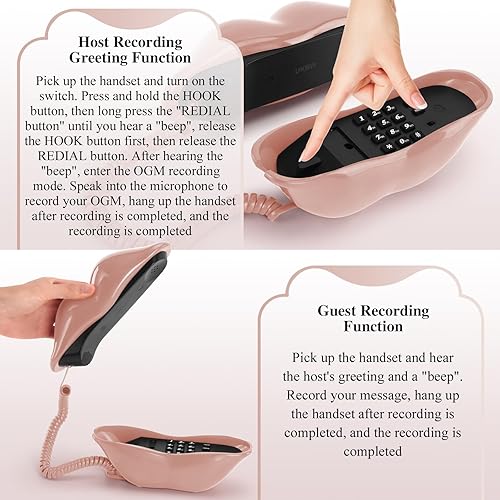 Miniatura 4 de UKBW Libro de invitados de audio, teléfono de boda, grabación de 32 G, mensaje de audio personalizado, interesante boca en forma de labio, libro de