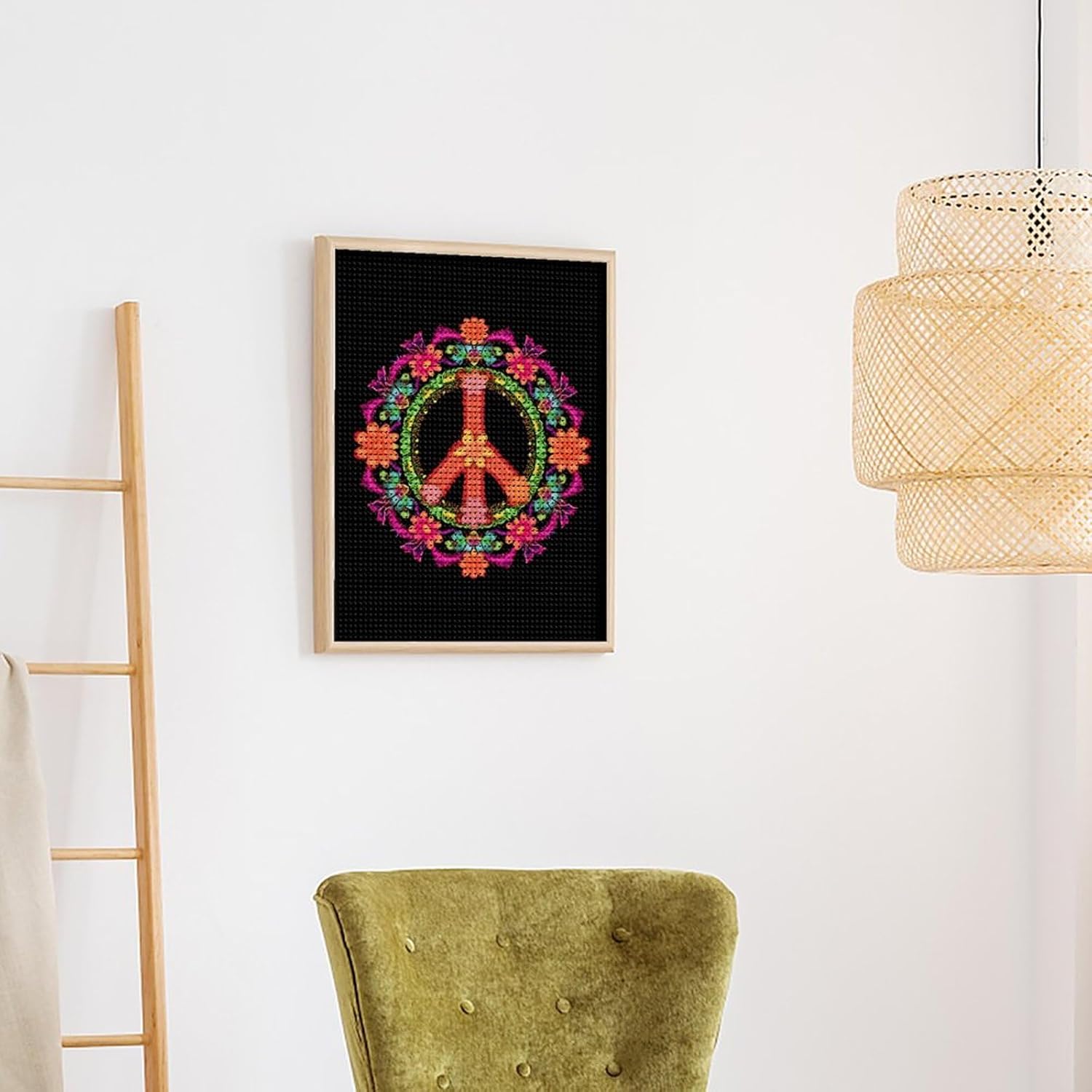 GTABVECT Peace Sign Diamond Art Painting Art Kits for Adults Diamond Art Painting Diamond Art Kits 5D Diamond Art Painting Art Kits for Home Wall Decor 12x16inch