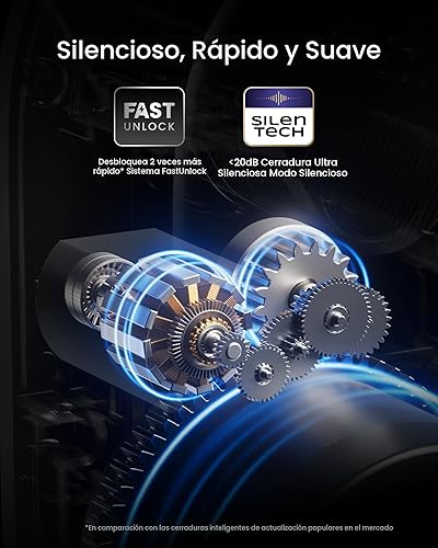 Miniatura 5 de Smart Lock Ultra con teclado, cerradura de puerta de huellas dactilares, control remoto de aplicación, cerrojo de teclado WiFi integrado, desbloqueo