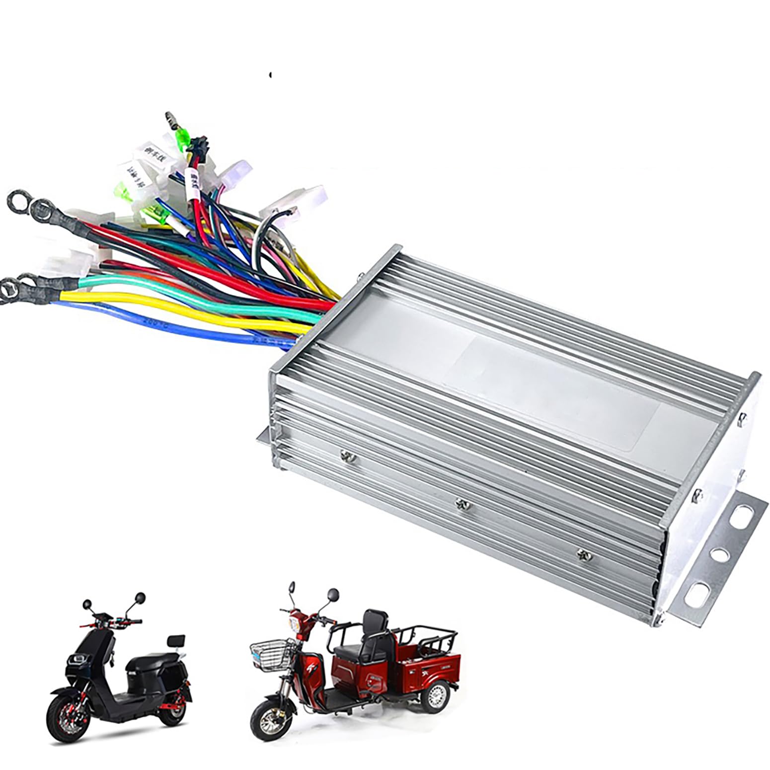 Bezszczotkowy kontroler 550 W Kontroler elektrycznego trójkołowego roweru 48 V–60 V Kontroler dwufunkcyjny 12-rurowy, bezszczotkowy kontroler prędkości silnika elektrycznego