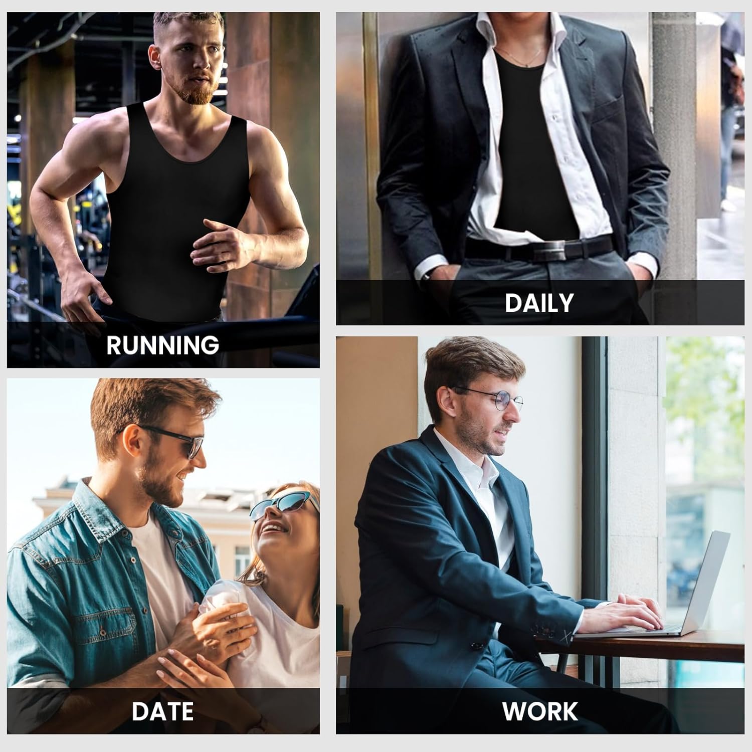 Mens Shapewear Bodysuit Tummy Control Full Body Shaper Compression Undershirt Thigh Slimmer Fajas Para Hombres - Image 5