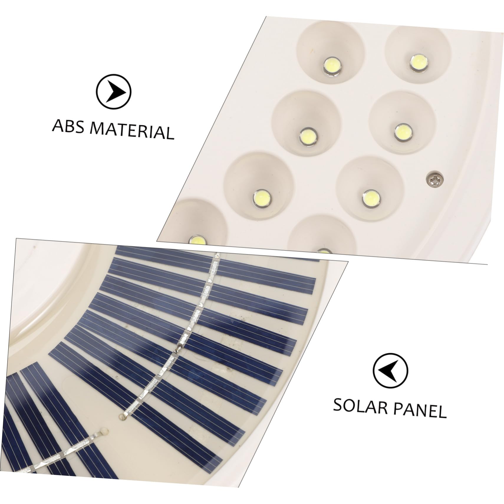 Solarbetriebene mit 48 Leds Fahnenmastleuchte für Stromausfälle | Ip55, Abs Gehäuse, Integrierter Akku 2500mah, 6v 600ma, Weiß