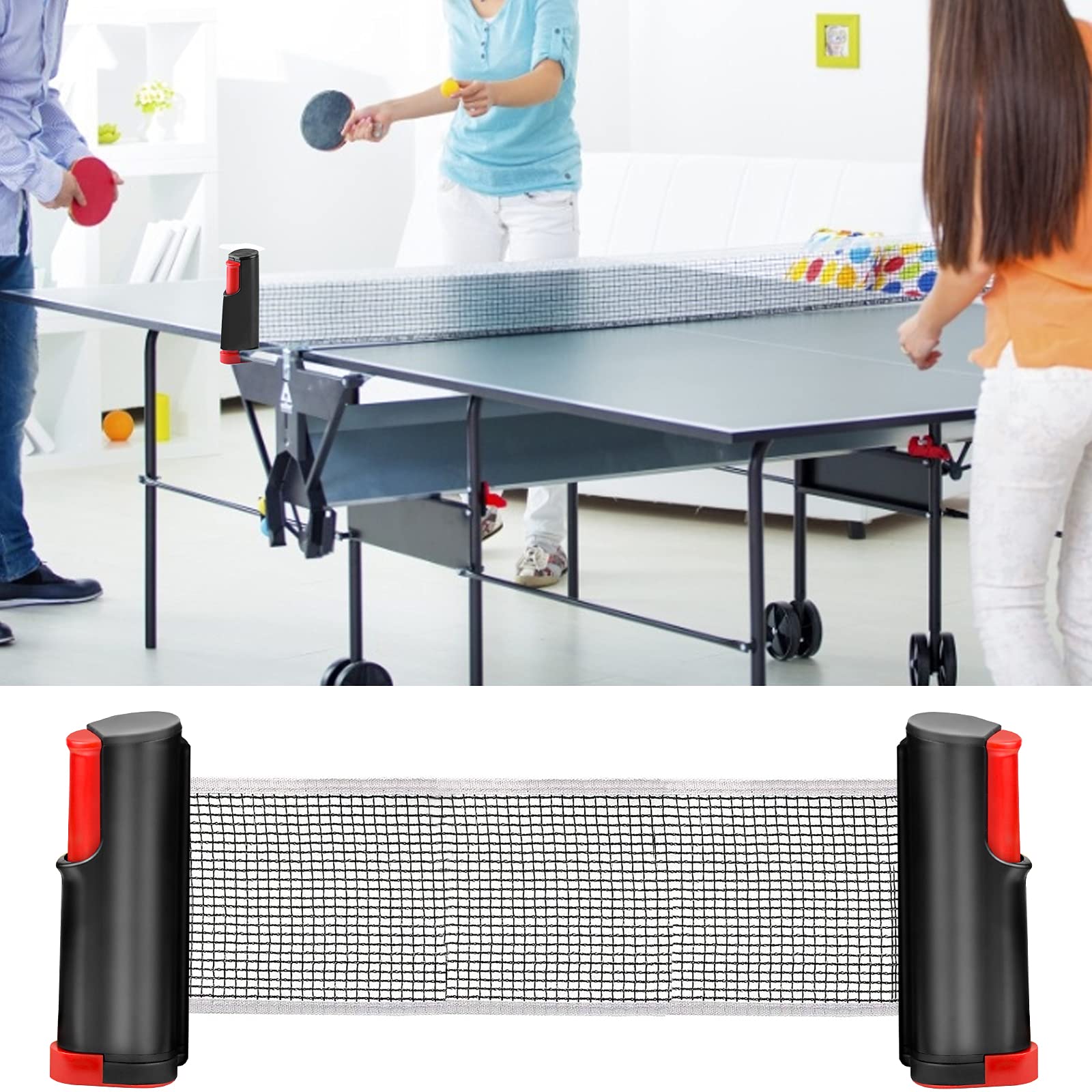 Rete Da Ping-pong Retrattile Portatile Con Pali Per Tavoli Larghi 170 Cm Grigia E Blu 91860637 Rete Da Ping-pong Retrattile Portatile Con Pali Per Tavoli Larghi 170 Cm Grigia E Blu 91860637