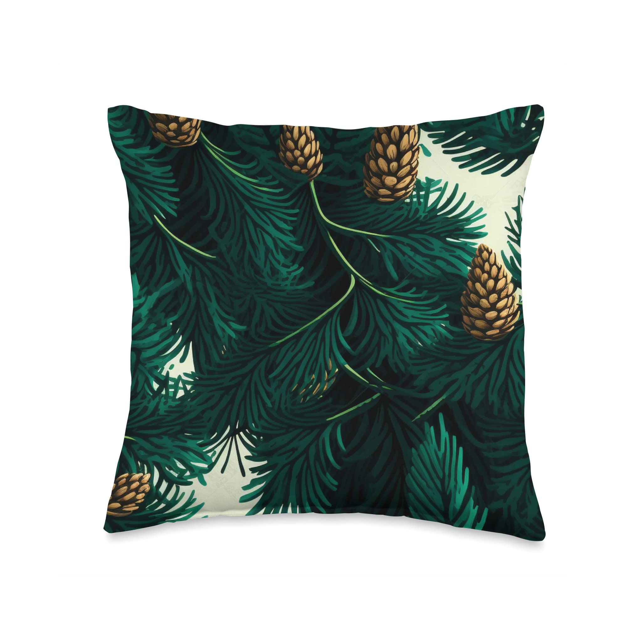 Vintage Loblolly Pine Inspired Leaf Tree Lover Cute Pattern Throw Pillow