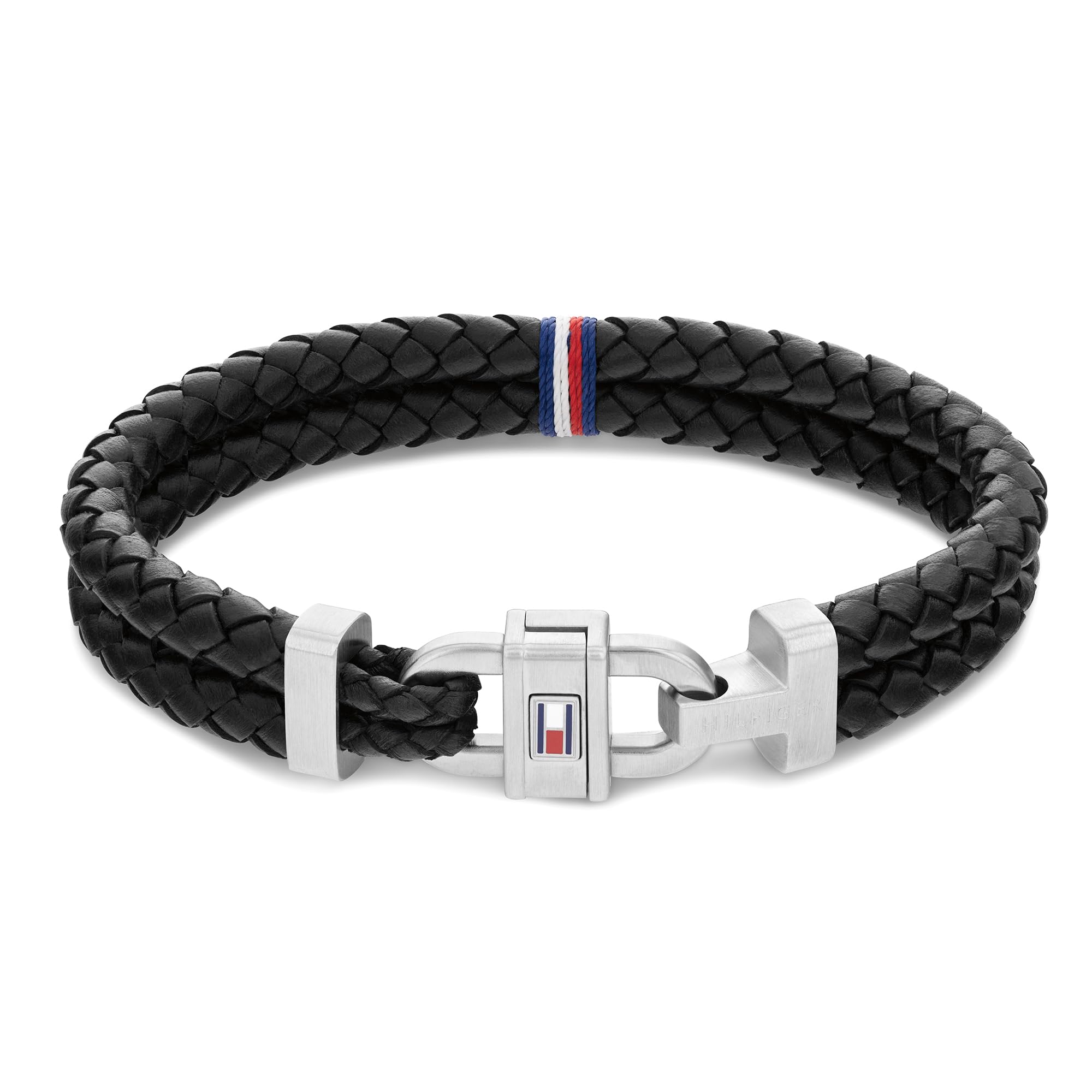 Tommy Hilfiger Jewelry Braccialetto da Uomo in Pelle con Chiusura in Acciaio Inox - Disponibile in Blu o Nero