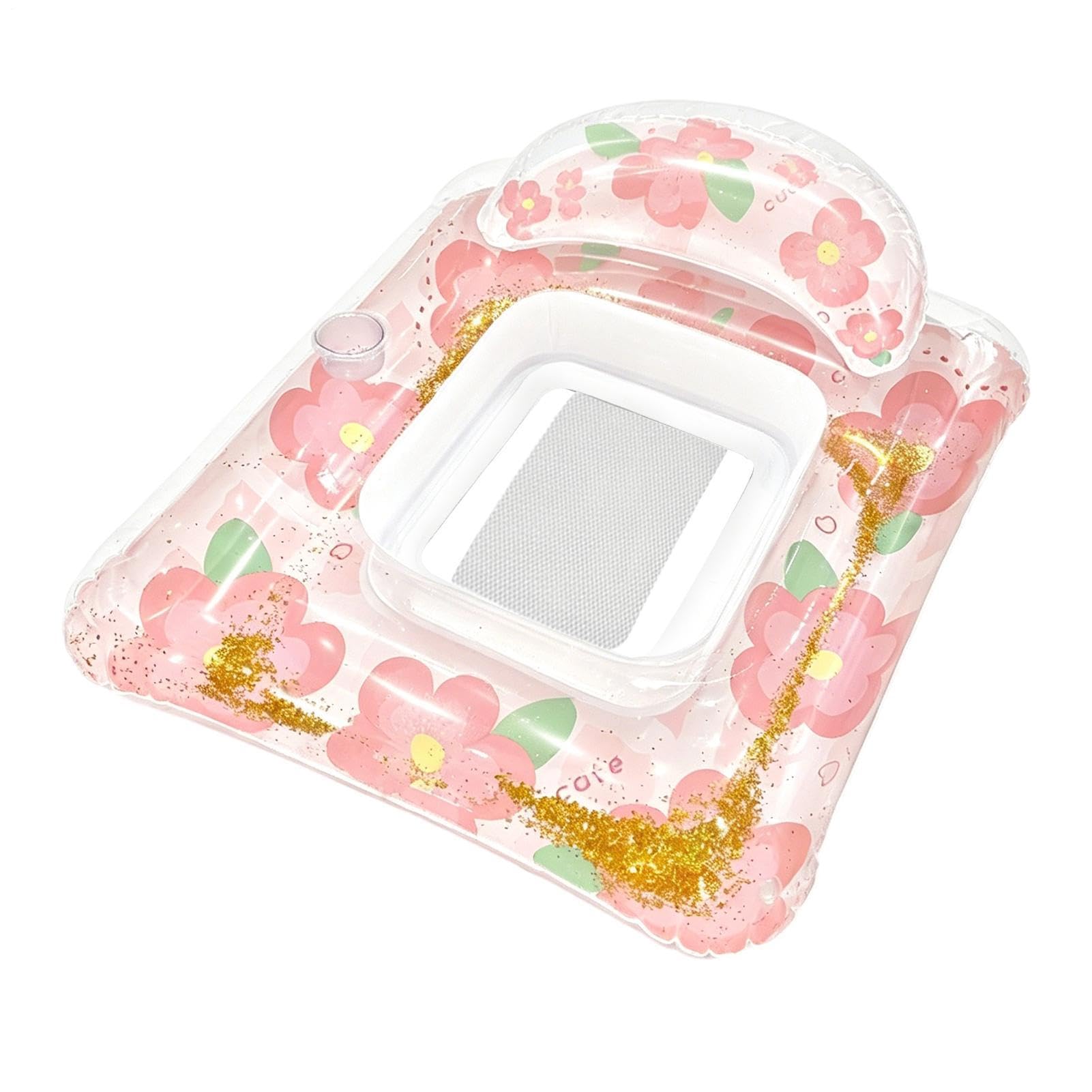 Matelas flottant pour piscine transat gonflable avec porte-gobelet