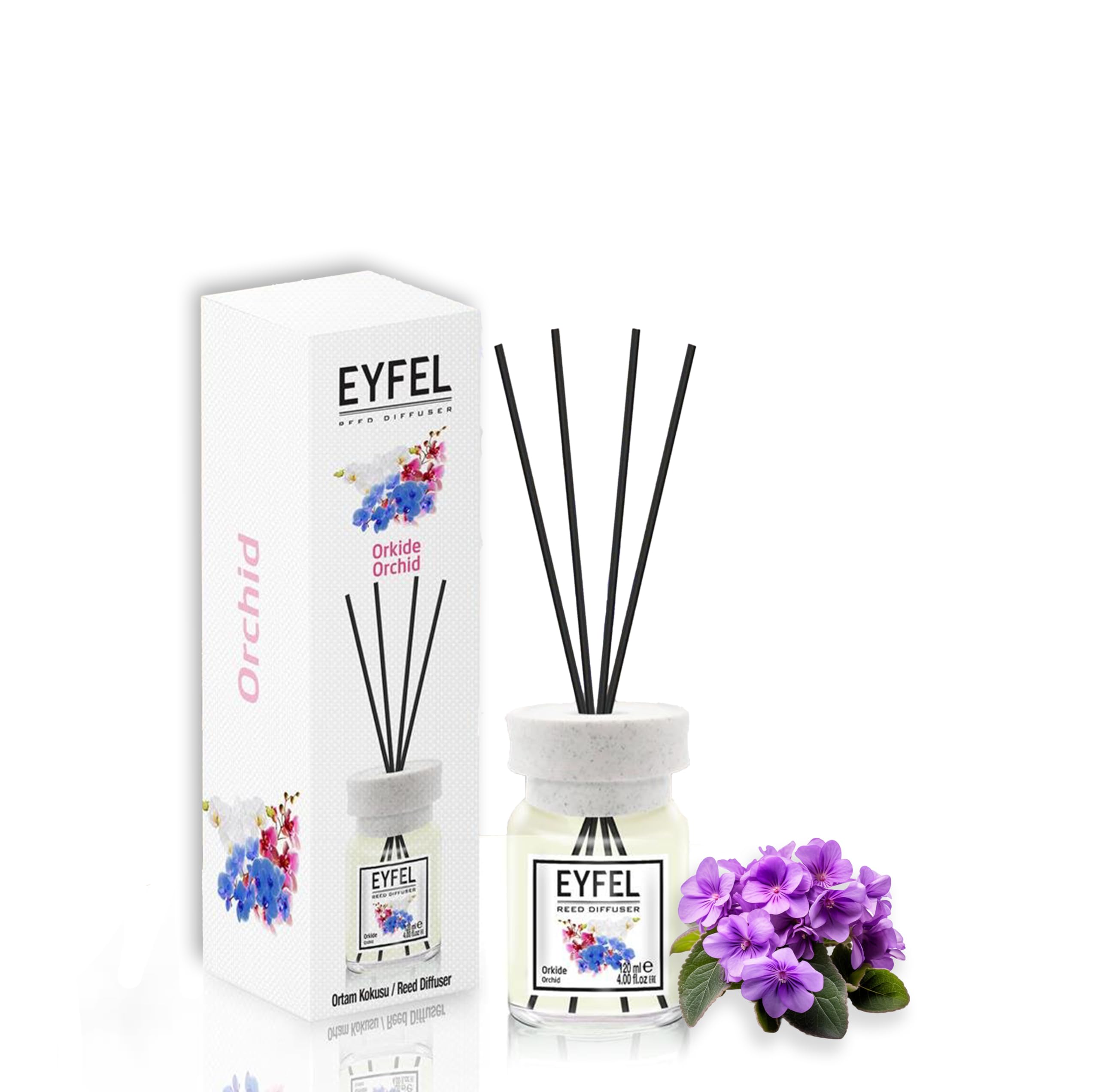 EYFEL Reed Diffusers for Home – Orchid Reed Diffuser Set 4.05 fl oz Oil Diffuser Sticks, Bathroom Diffuser, Home Fragrances, Scented Sticks, Home Décor