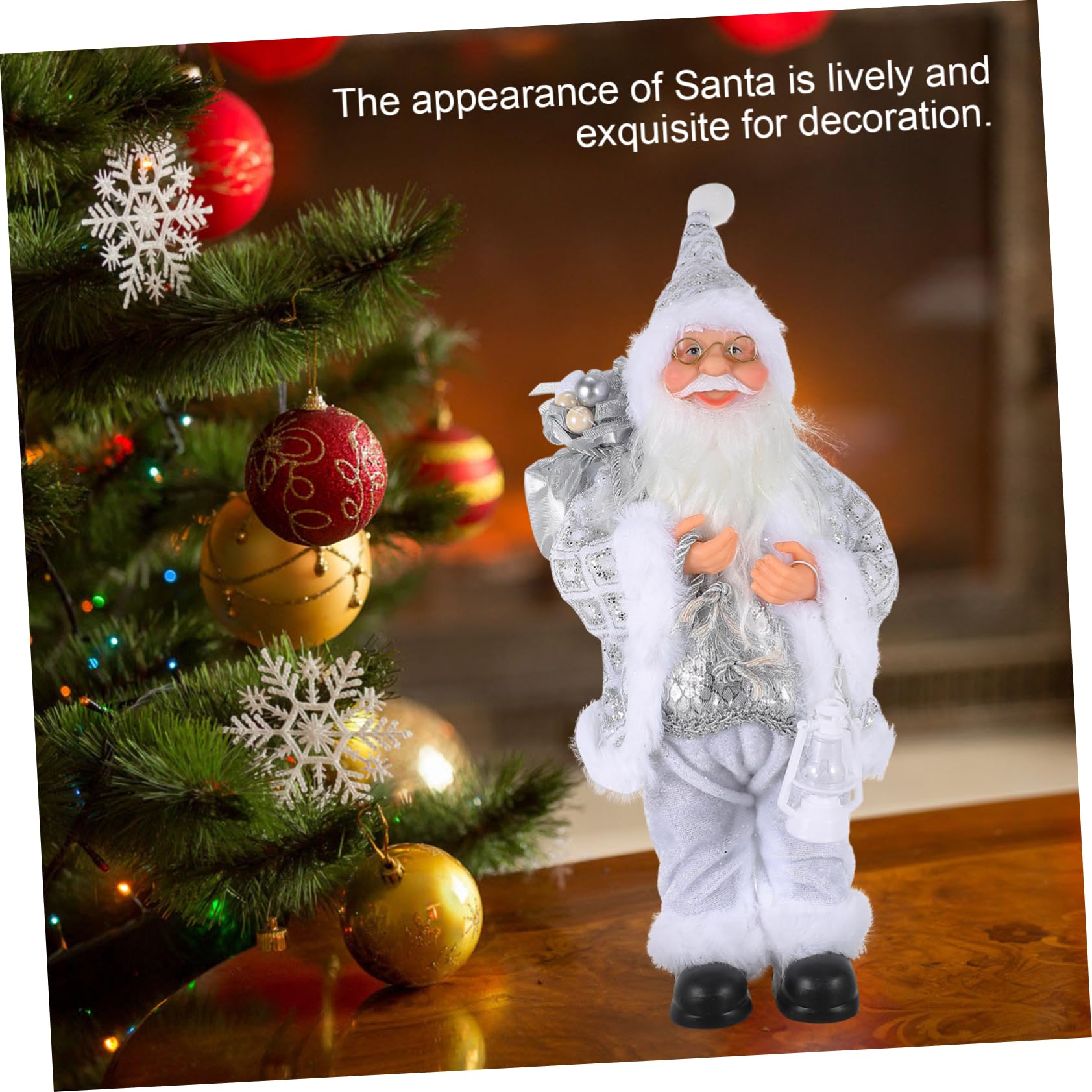 Cabilock 1pezzi Decorazione Natale di Babbo Natale Bambola di Babbo per Cartoni Animati Ornamento da Tavolo per Feste